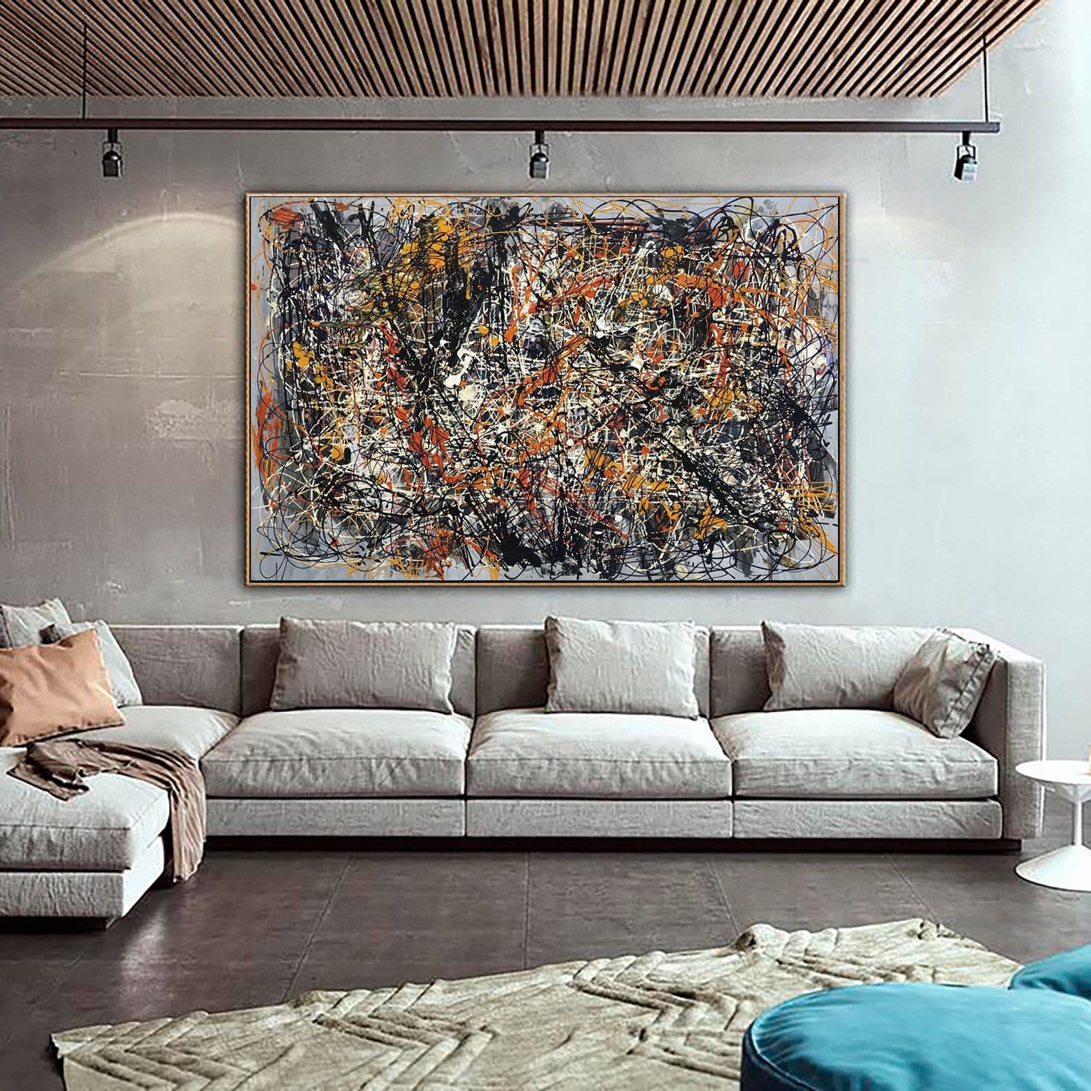 Large abstract painting BLOSSOMING DREAMS