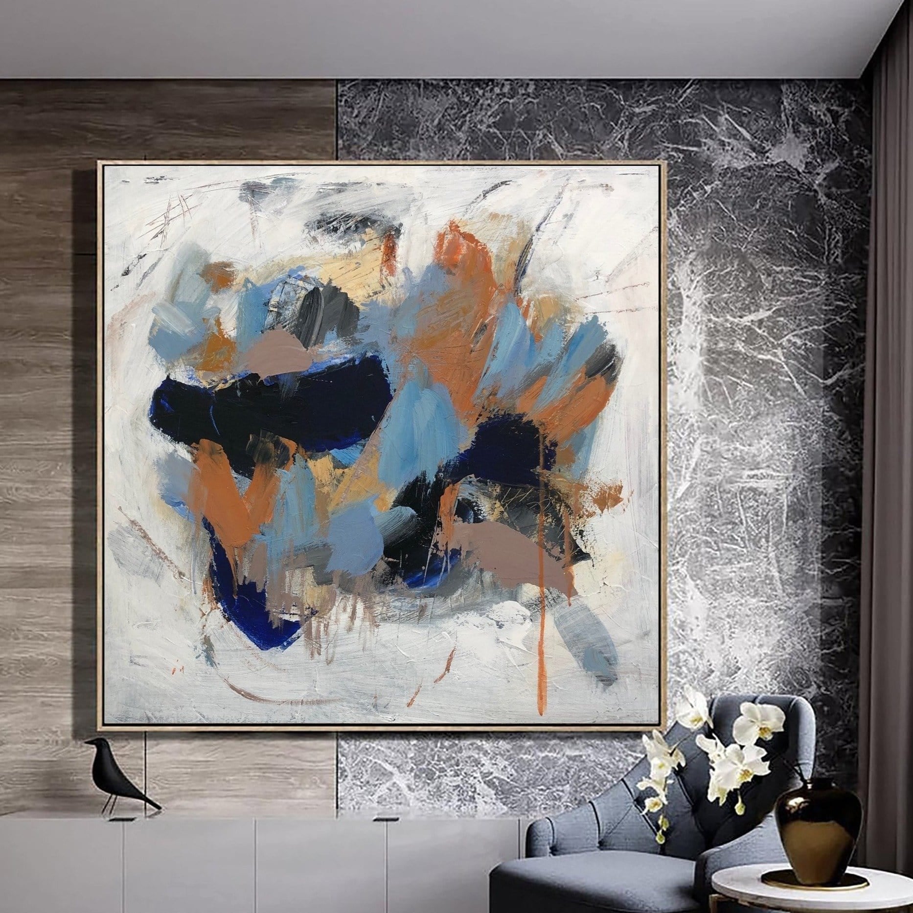 Modern expressive colorful canvas artwork BUTTLE LAKE