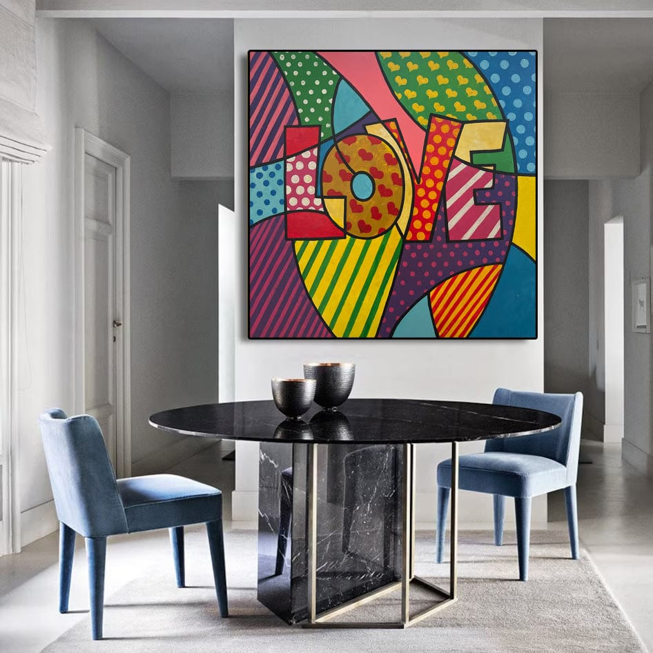 Modern expressive pop art painting BRIGHT LOVE