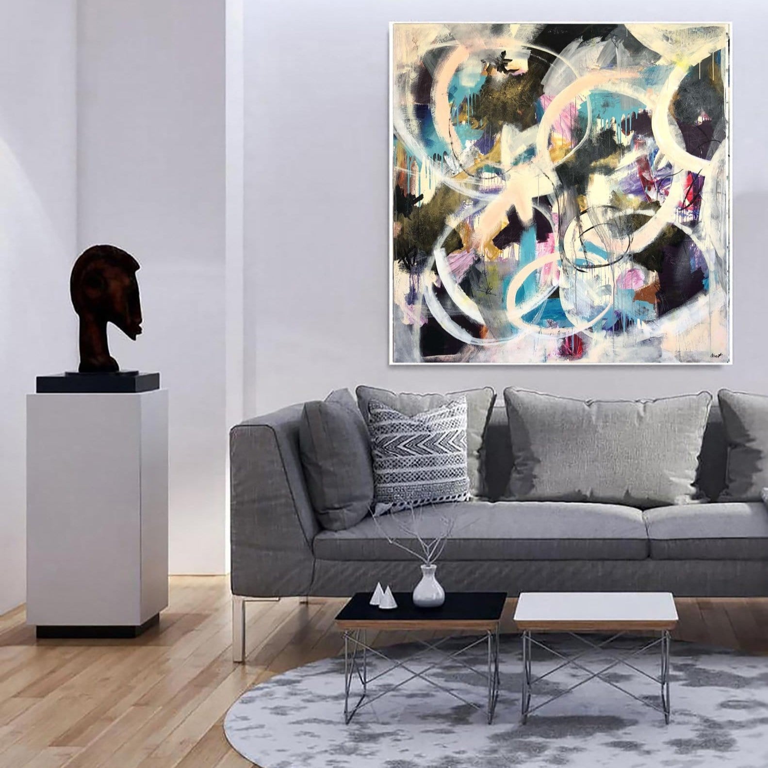 Abstract soft and bold brushstrokes painting EXCEPTIONALLY