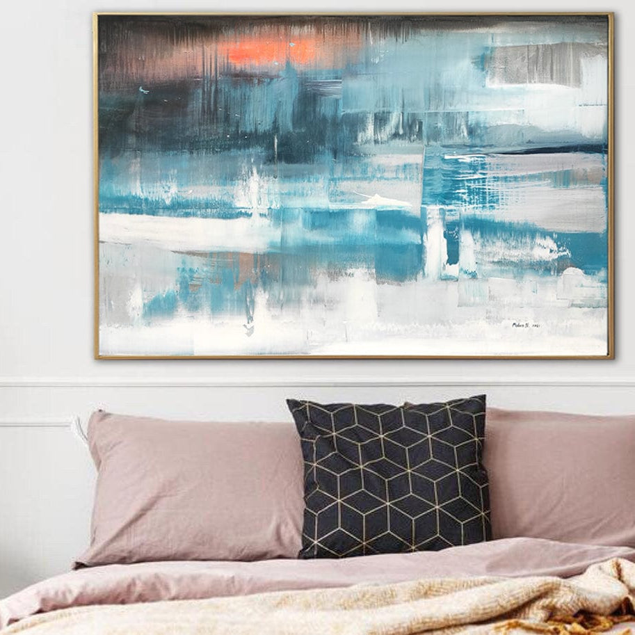 Framed abstract painting ASSOCIATION 137 39.37"x59"