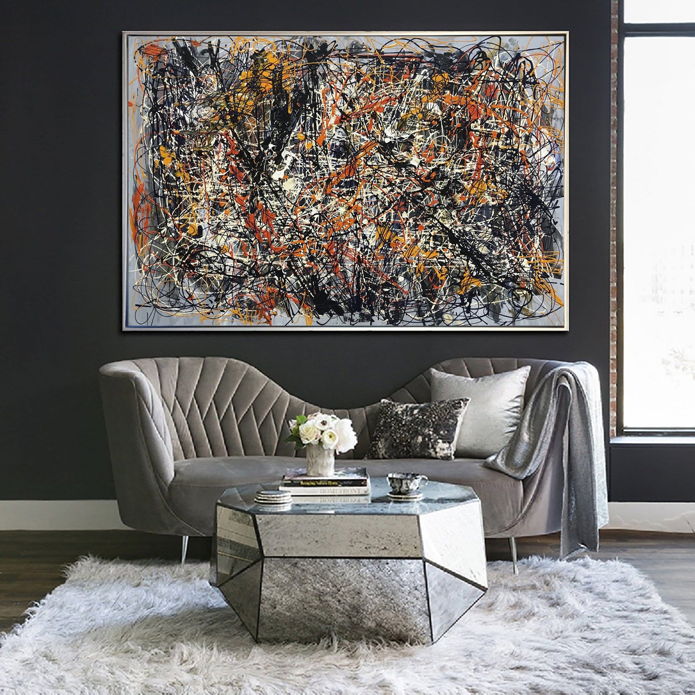 Large abstract painting BLOSSOMING DREAMS