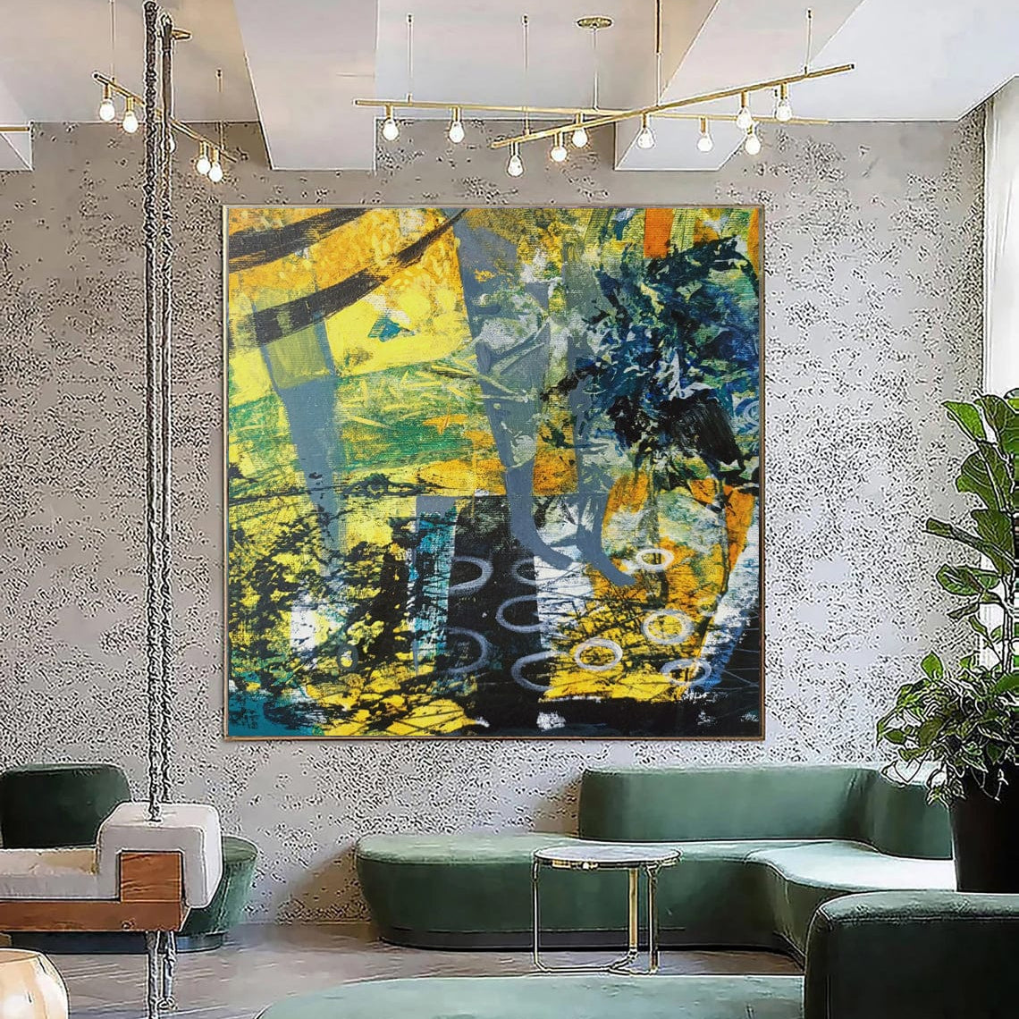 Expressive vibrant abstract modern painting BIZARRE WORLD