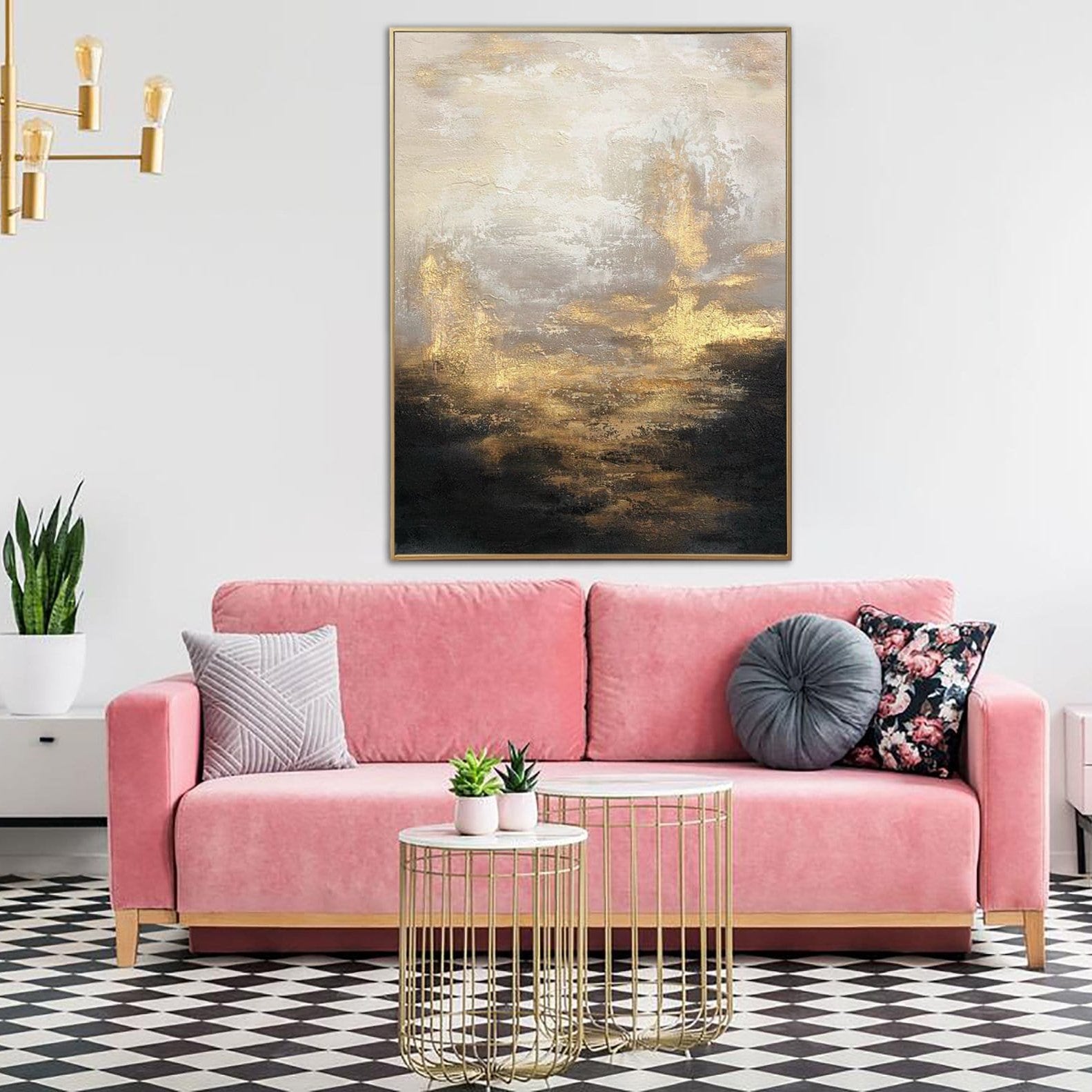 Beautiful abstract luxary art GOLDEN SUNRISE