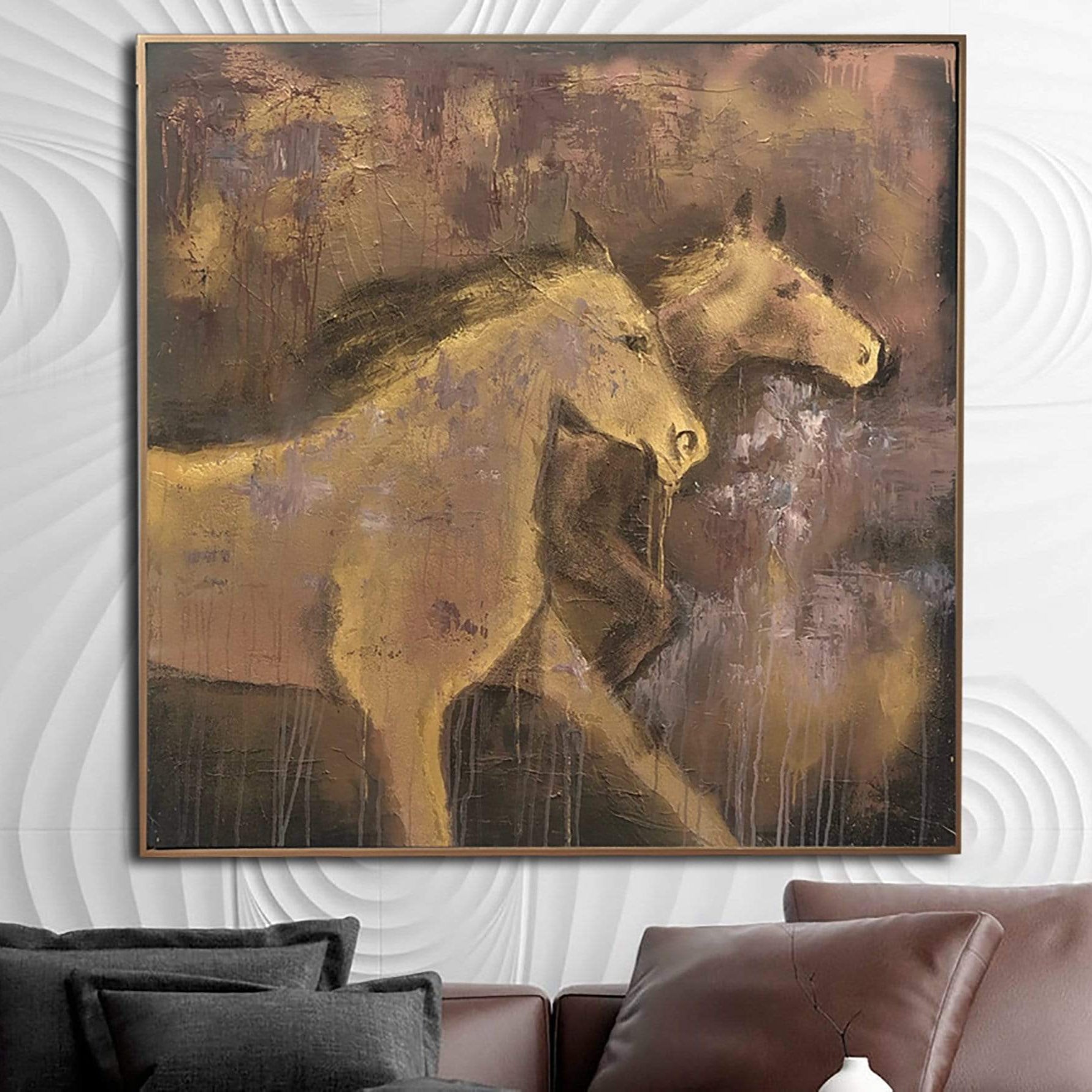 RUNNING HORSES 46"x46"