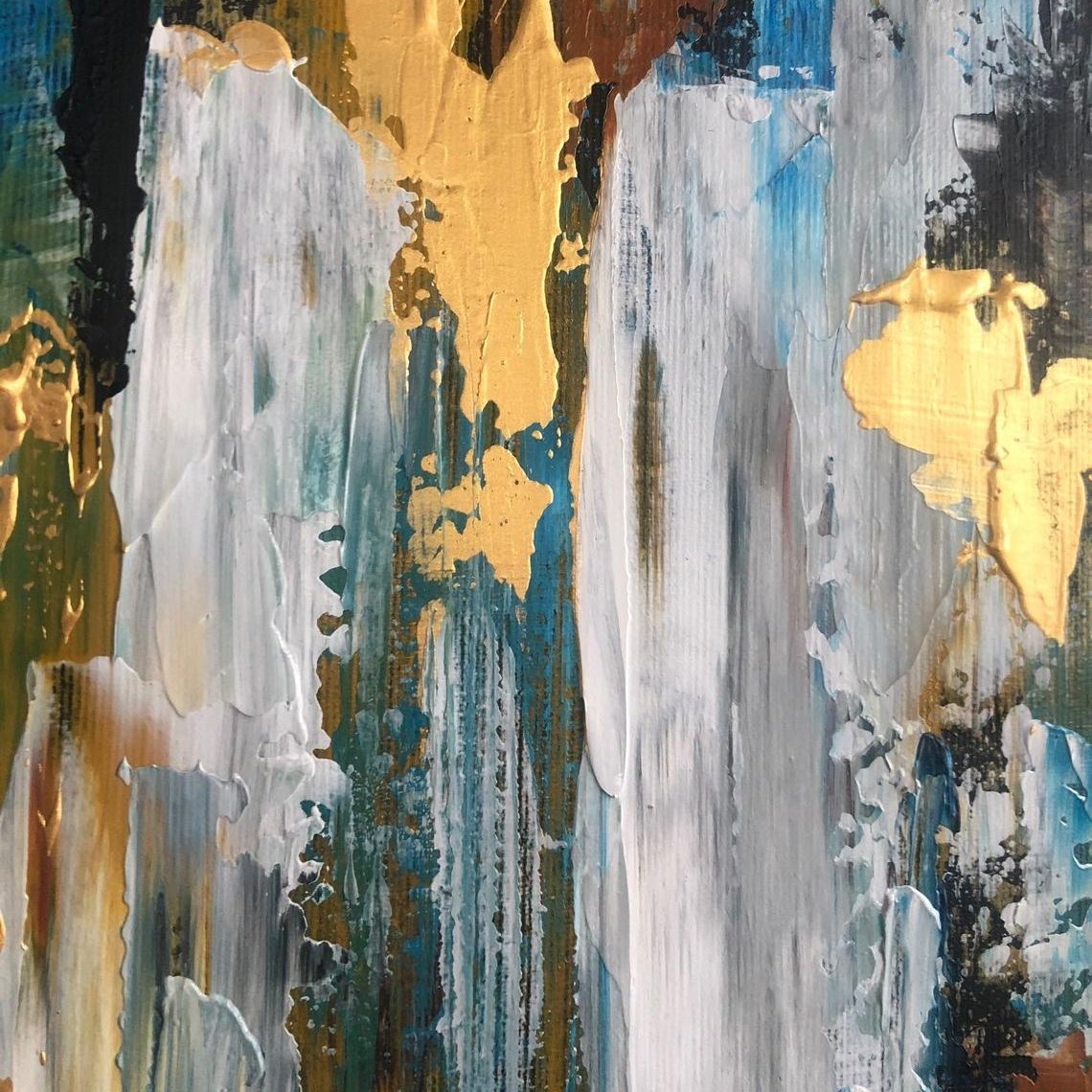 Gold luxury abstract art SPLASH OF PAINTS