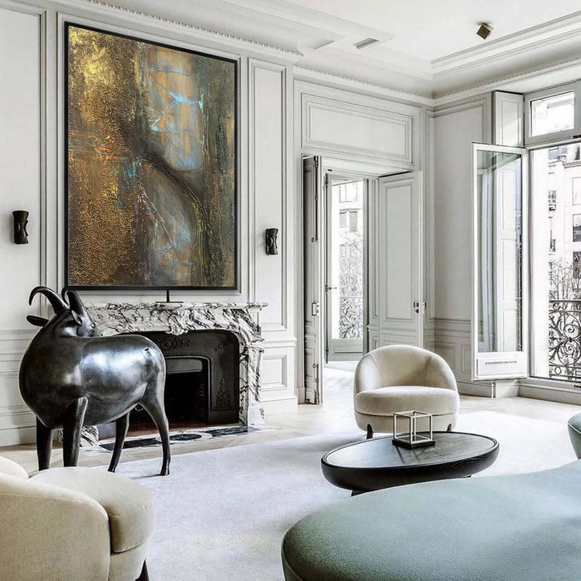 Textured industrial style canvas THE TREE OF LIFE