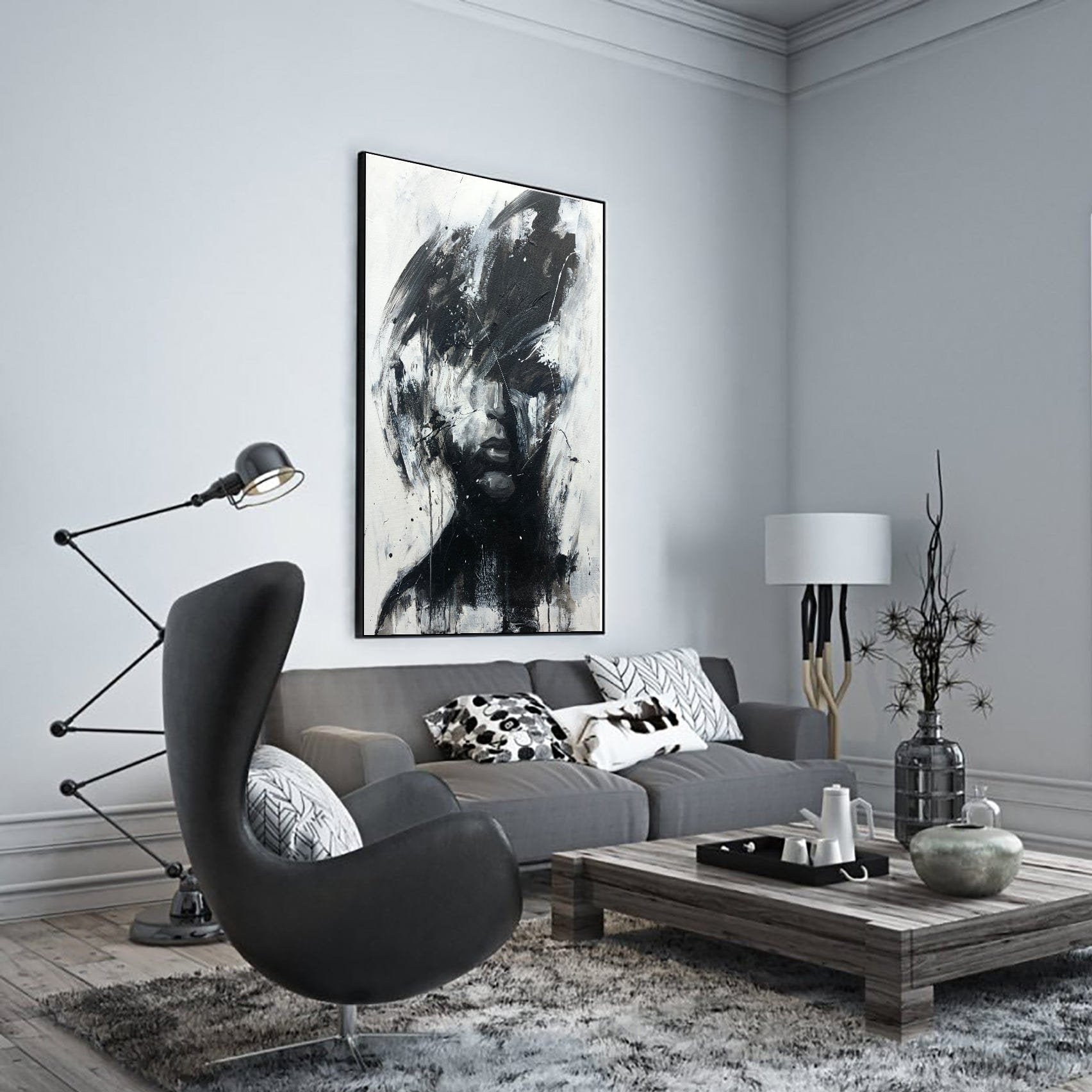 Modern abstract figurative painting DEEP DOWN