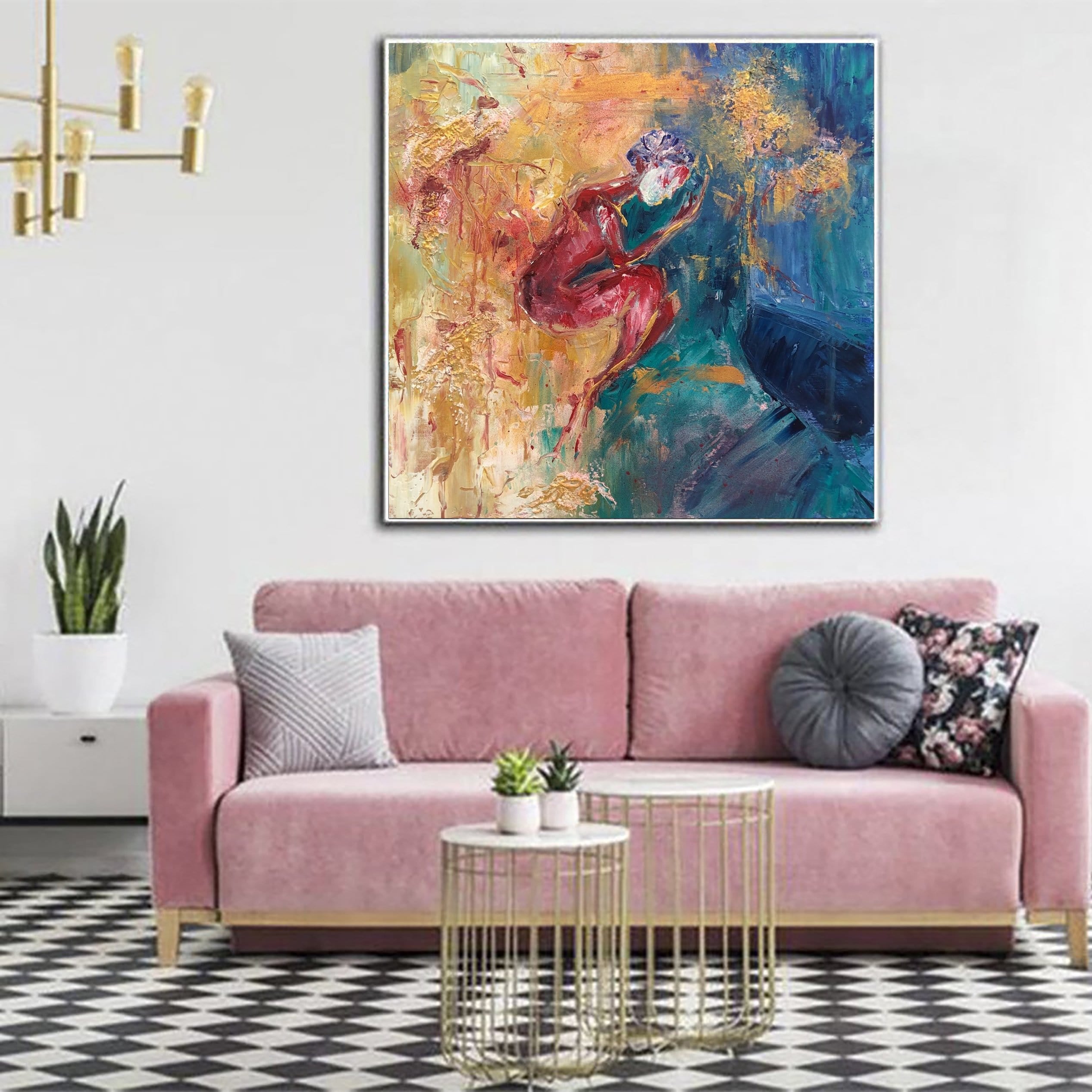 Vivid textured abstract painting SECRET DREAMS