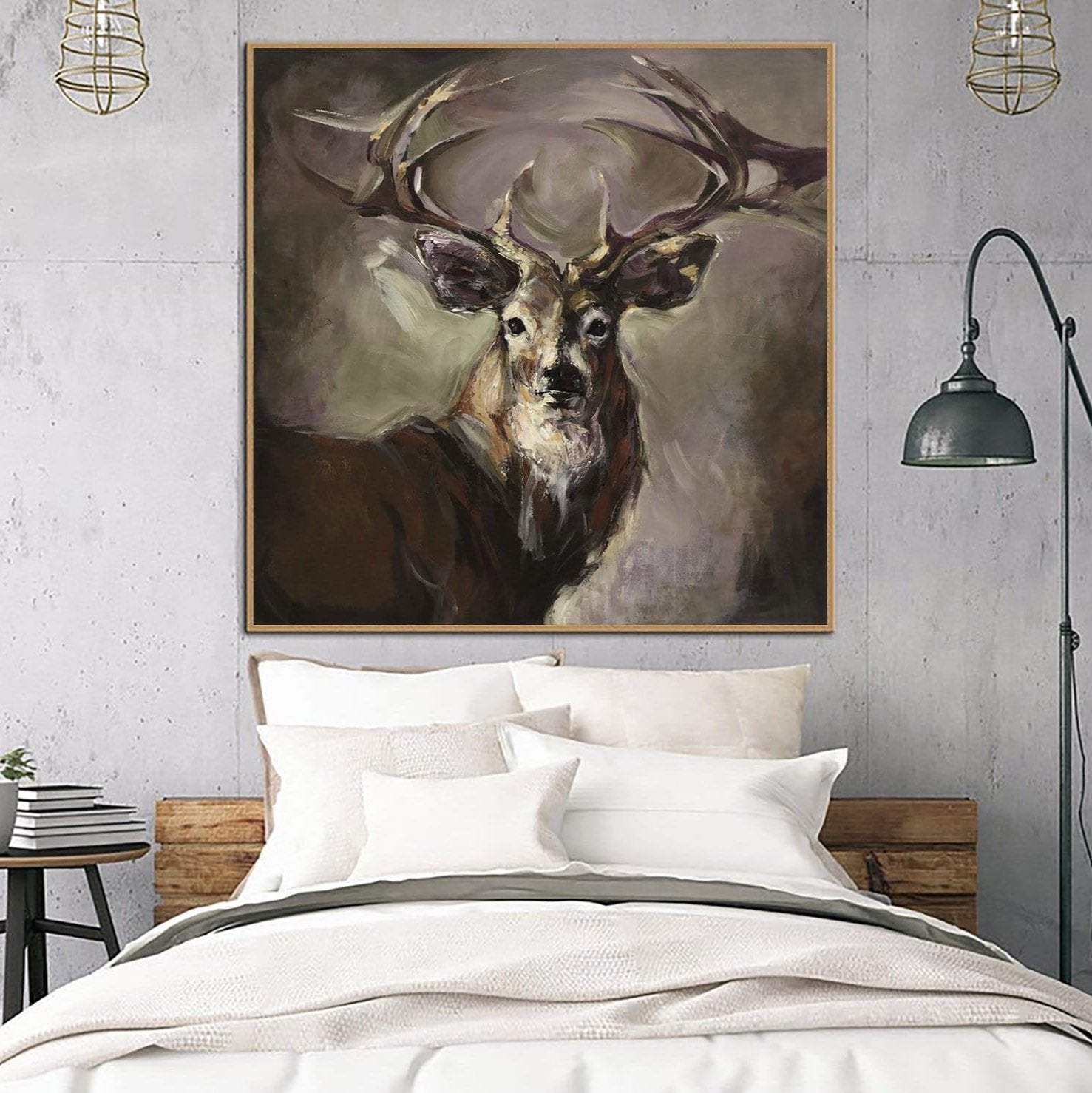 PROUD DEER Acrylic, Oil Painting on Canvas Sold to Carrie on January 2025 in size 40"x40"