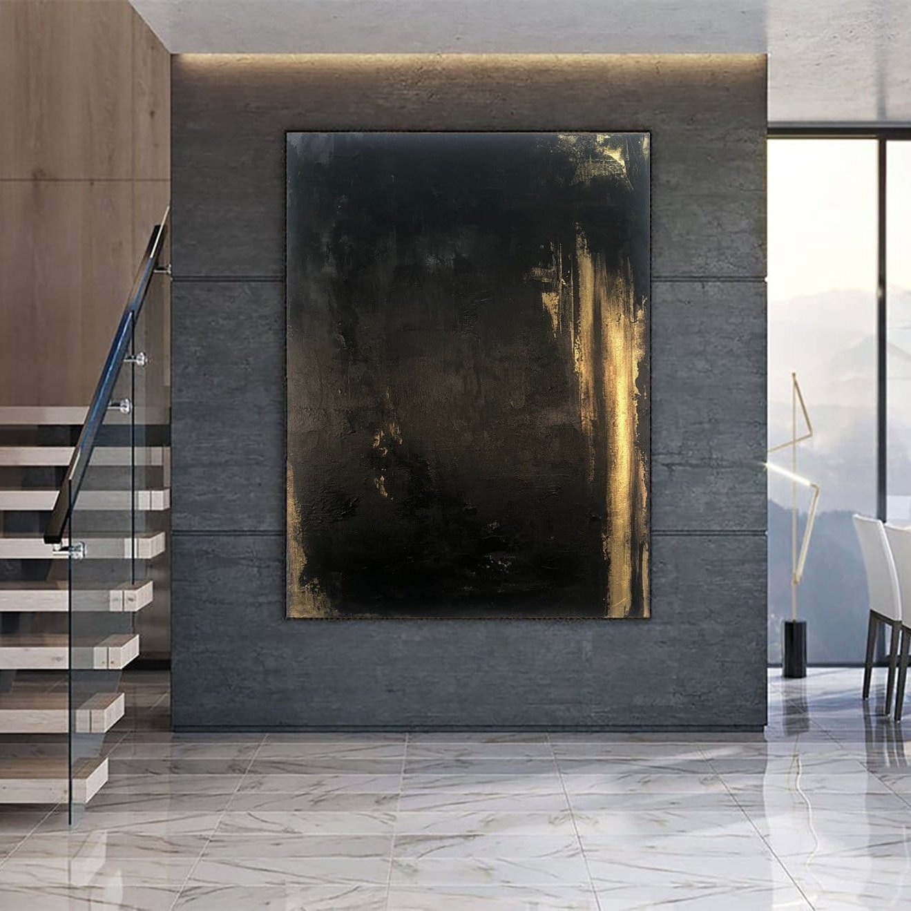 Black abstract painting DARK ROOM