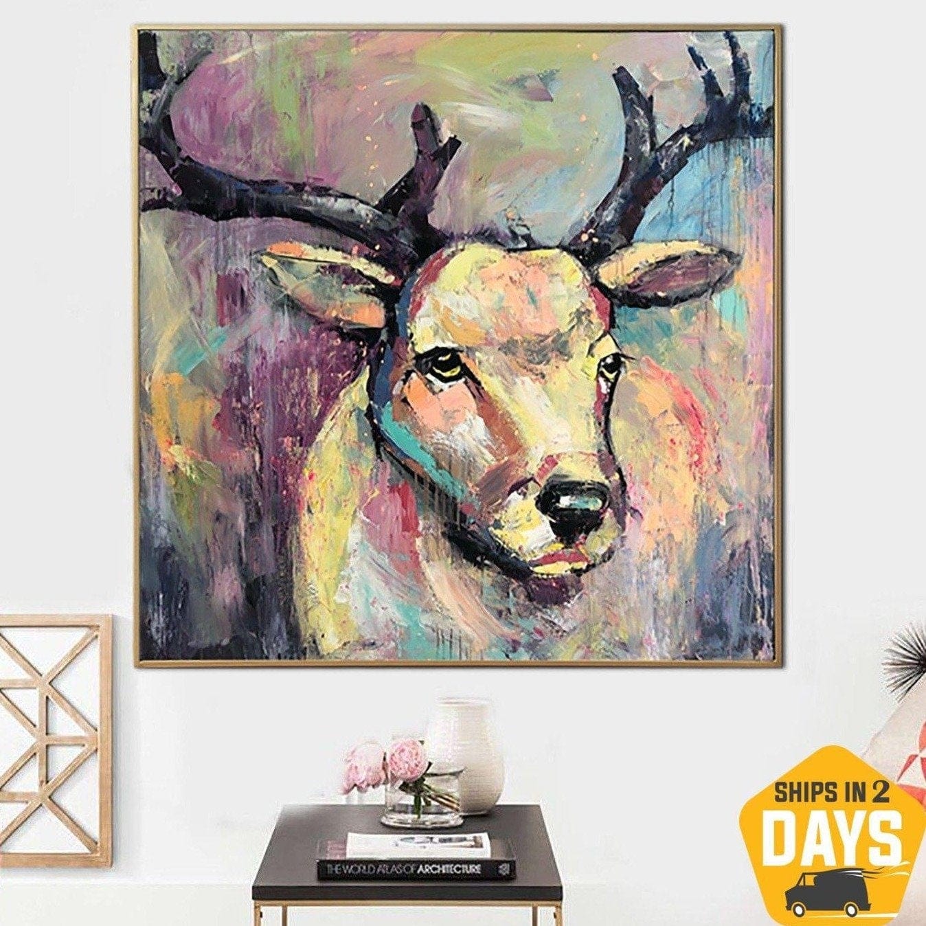 WILD DEER 50"x50"