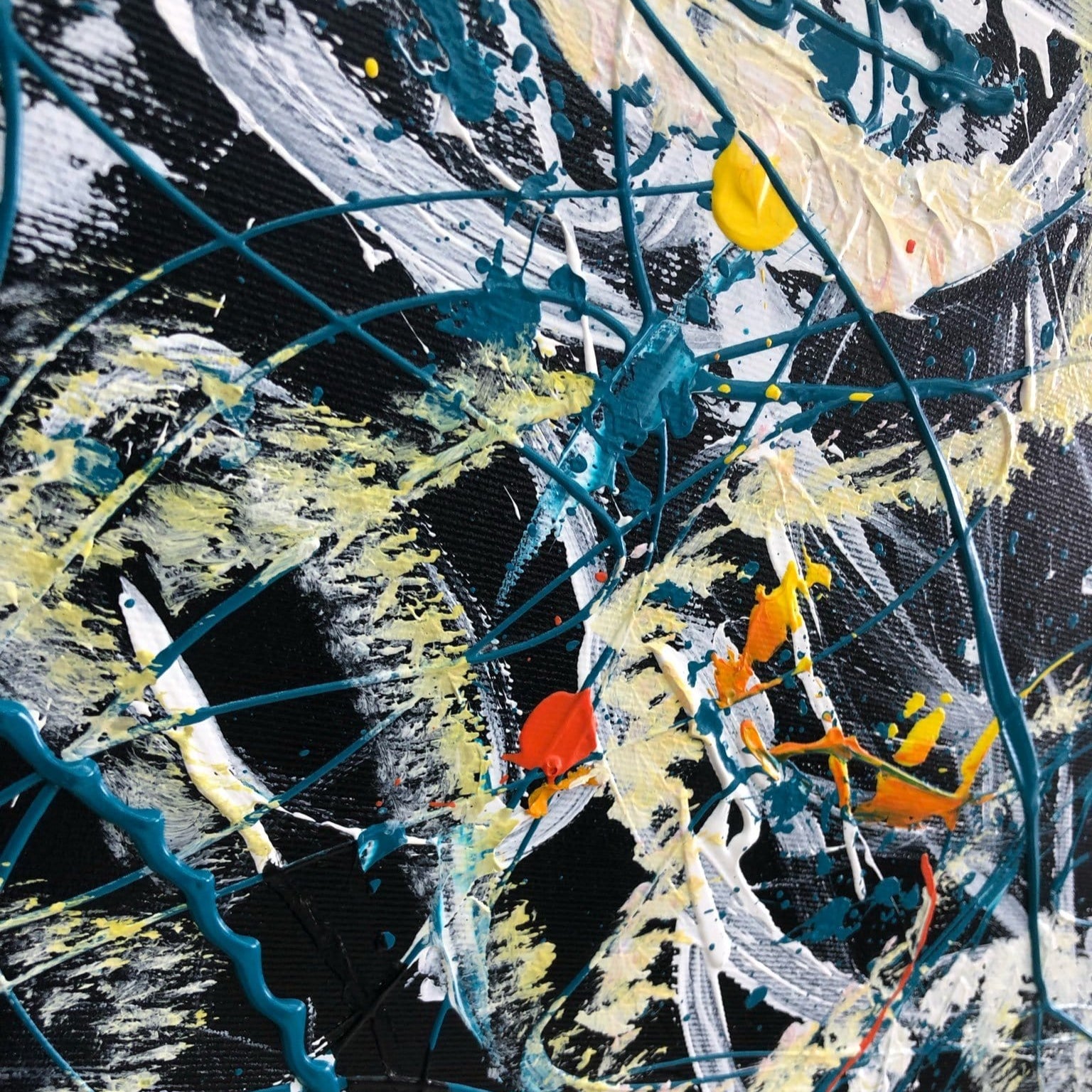 Contemporary chaotic art canvas WIRING WIND