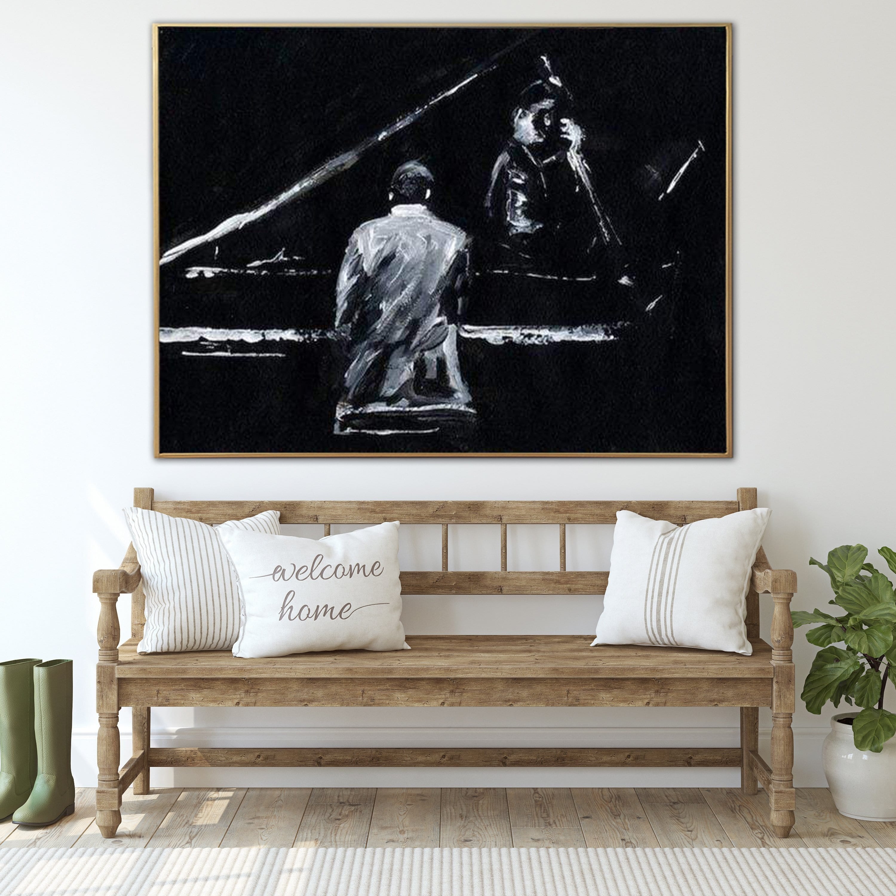 Original abstract musical painting PIANIST