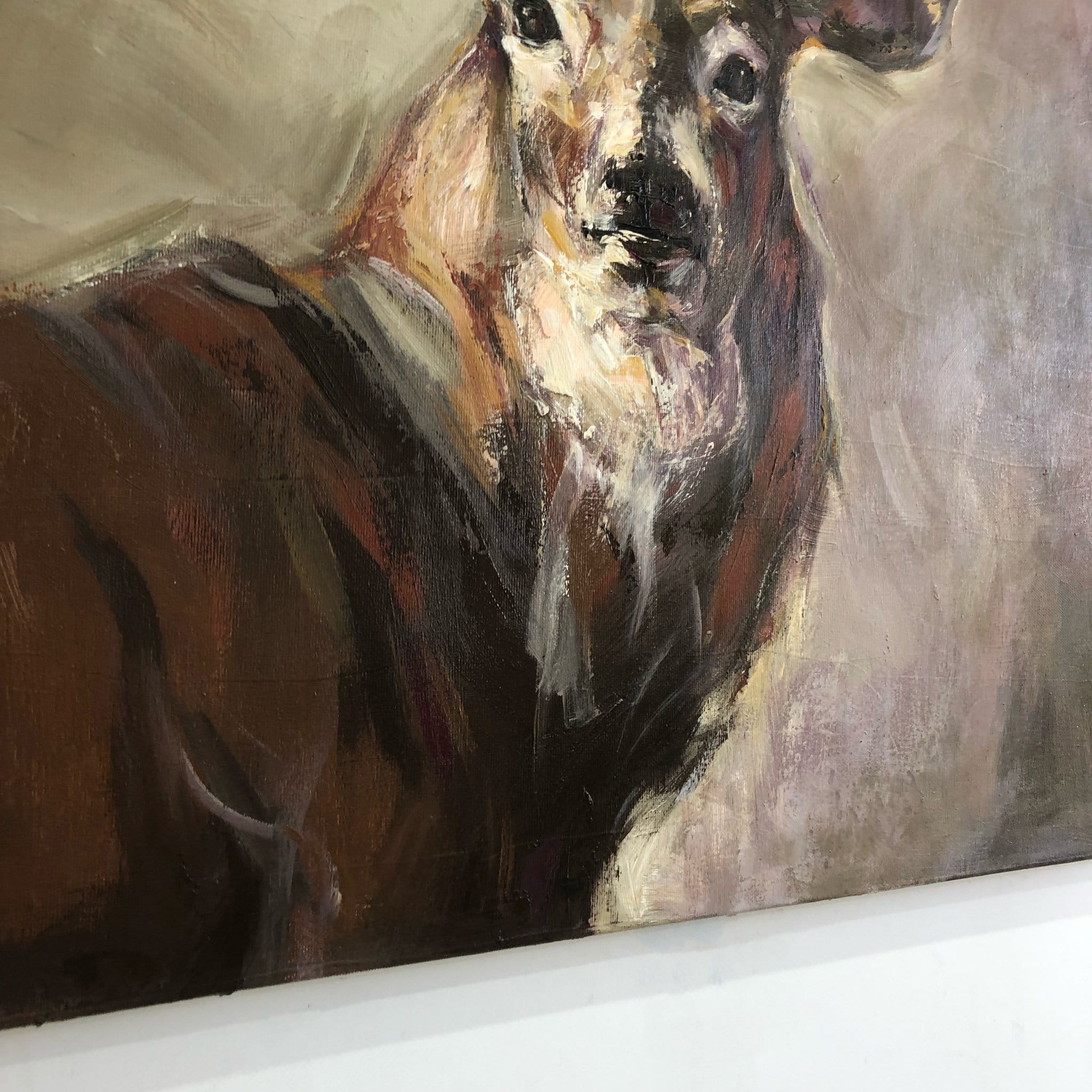 PROUD DEER Acrylic, Oil Painting on Canvas Sold to Carrie on January 2025 in size 40"x40"