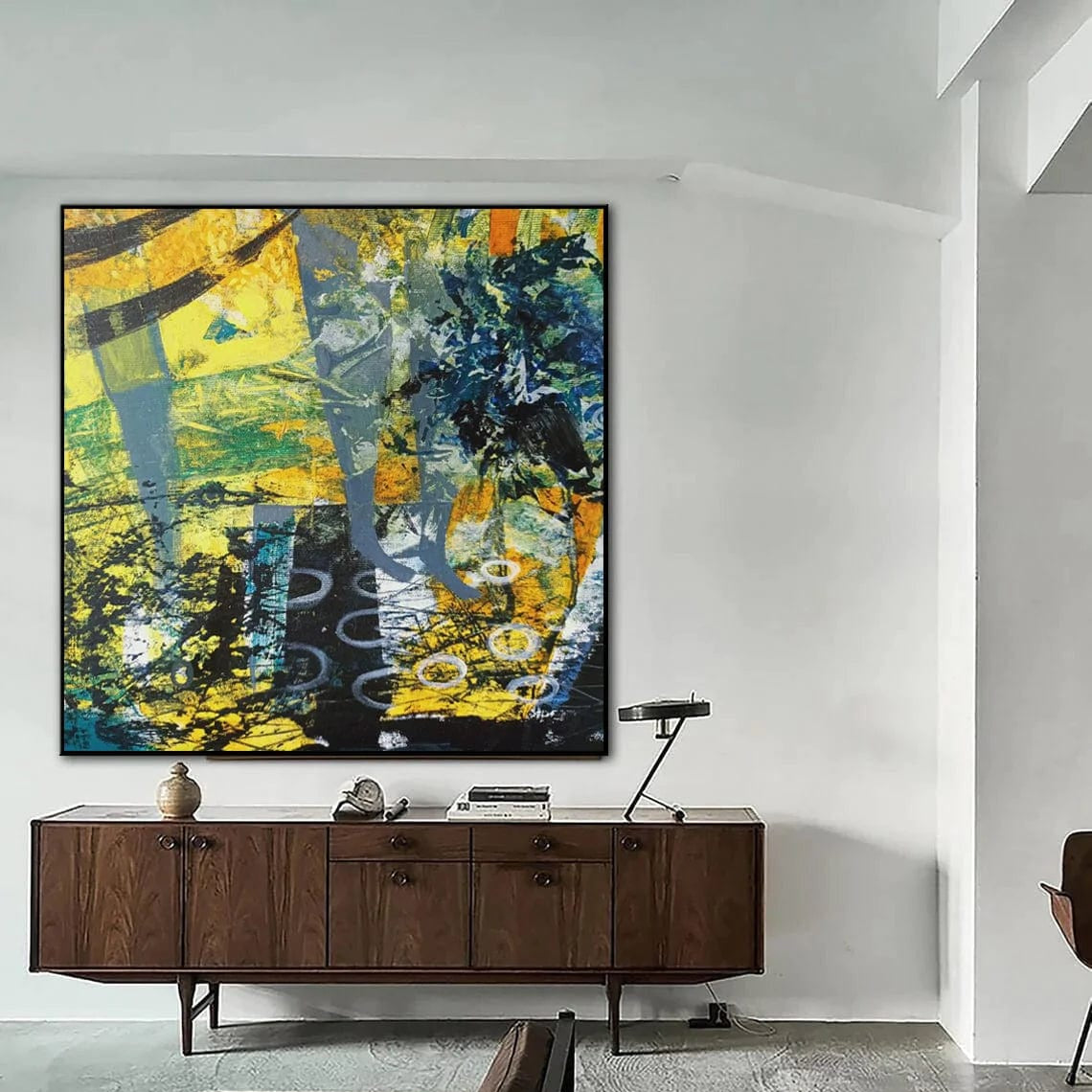 Expressive vibrant abstract modern painting BIZARRE WORLD