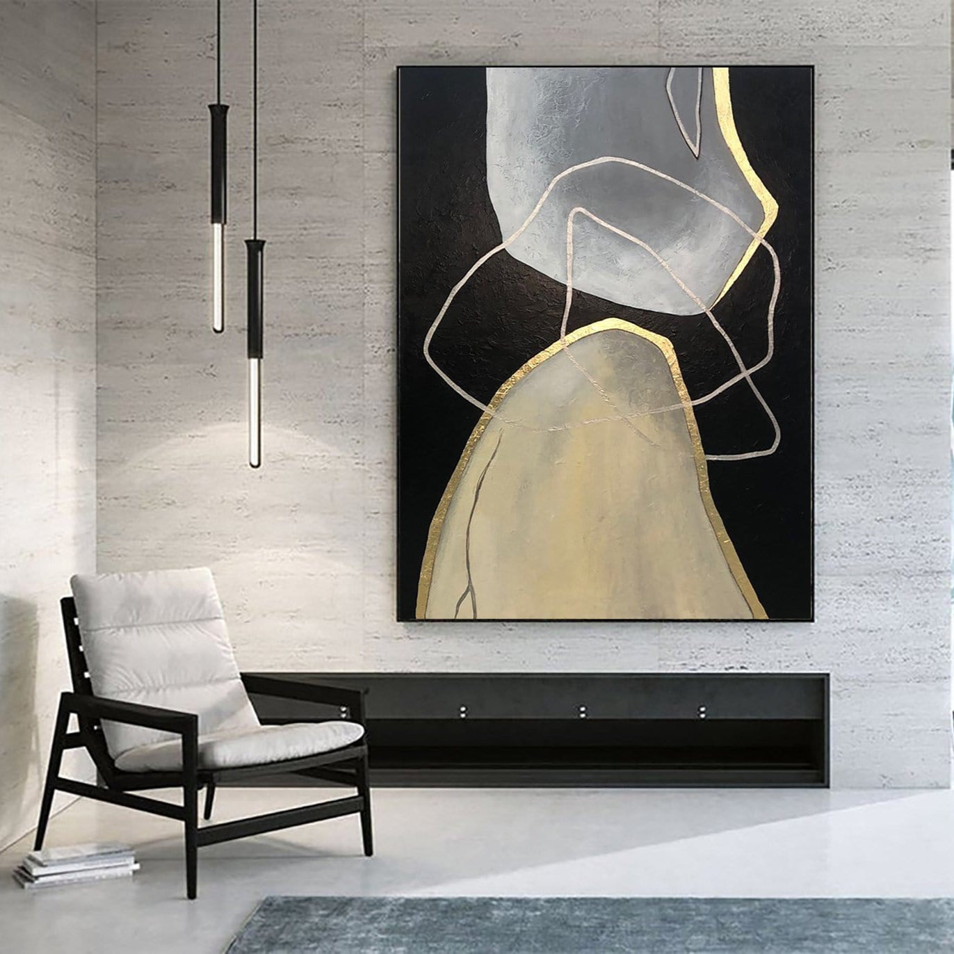 Large geometric abstract canvas DUALITY OF CHOICE