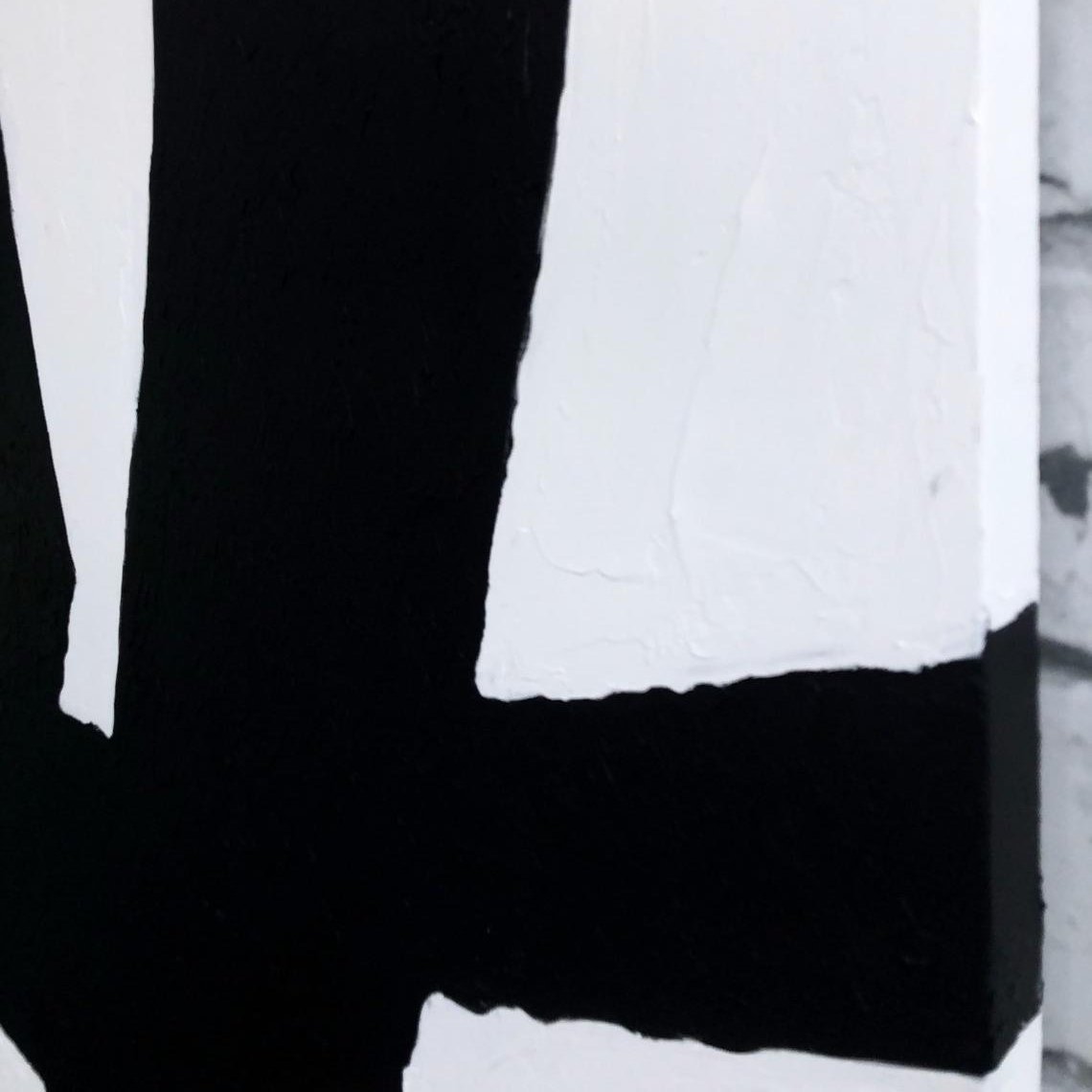 Geometric black and white painting ROAD OF CHANGE