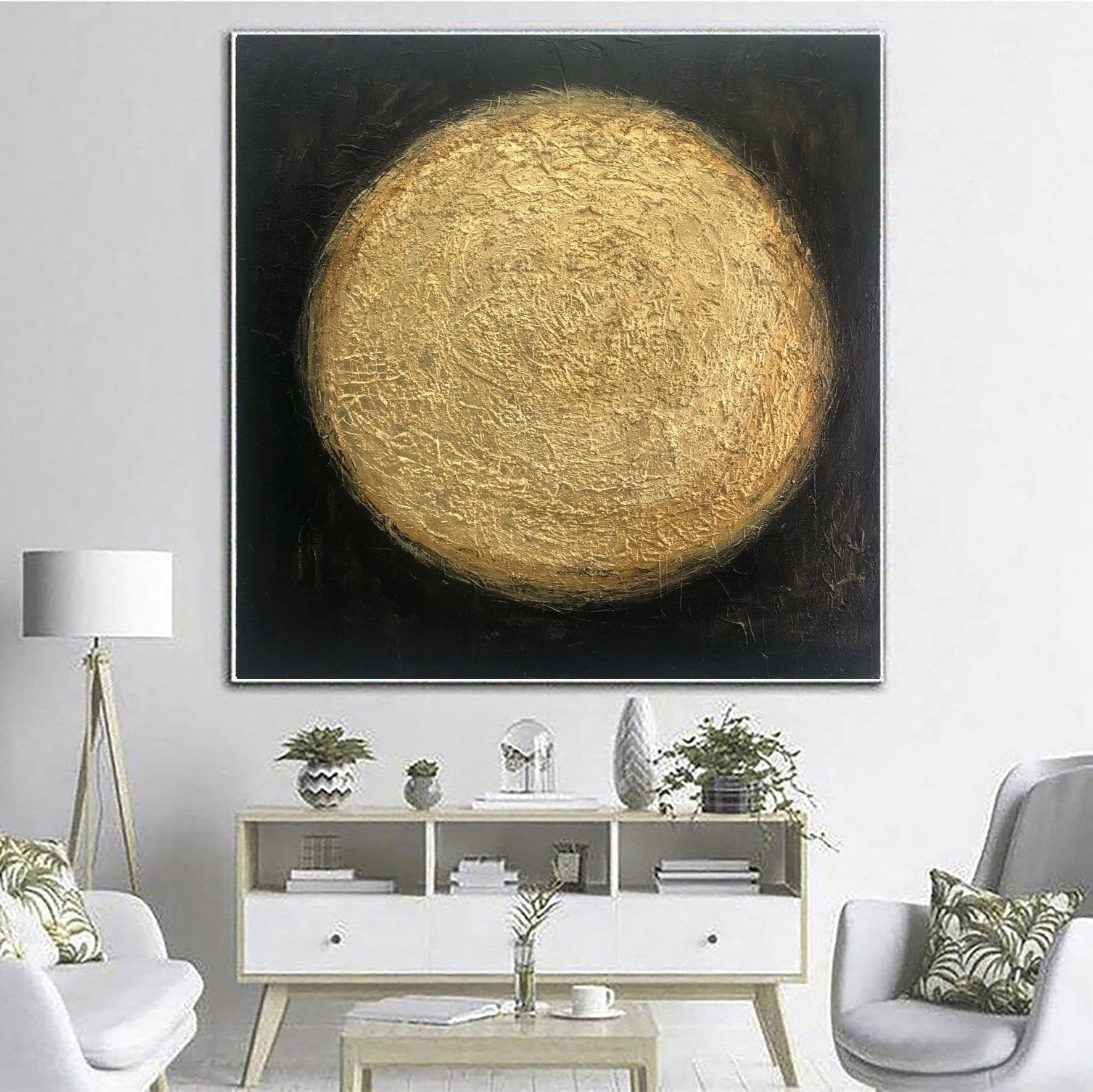 Abstract geometric square composition GLOW IN THE DARK