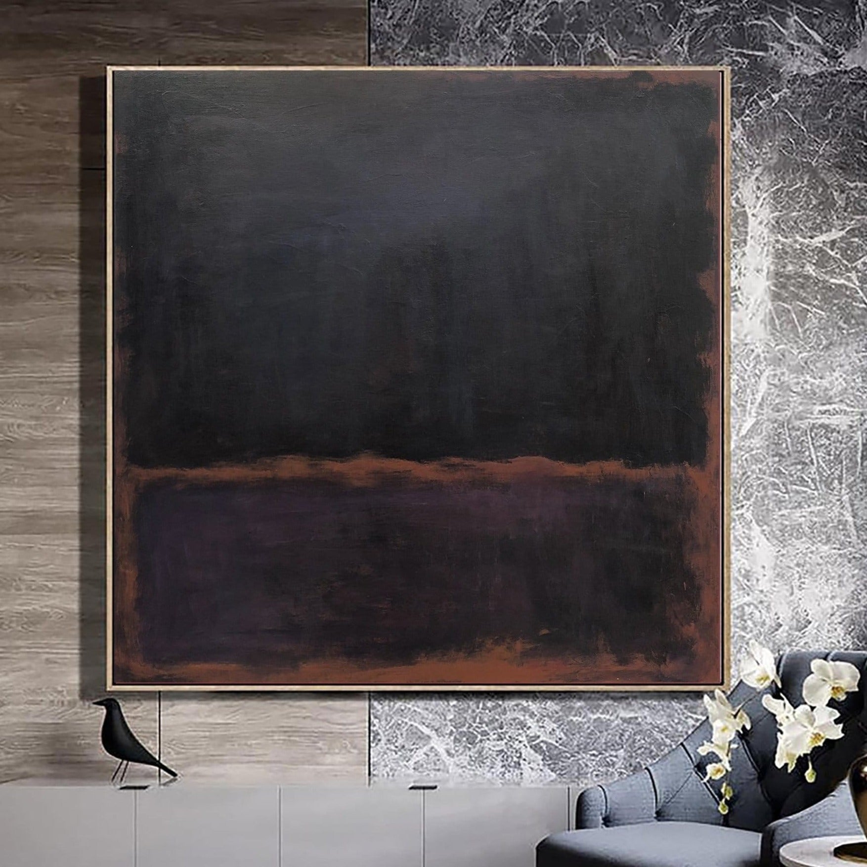 Abstract art of Mark Rothko's style DARK ART Unstretched