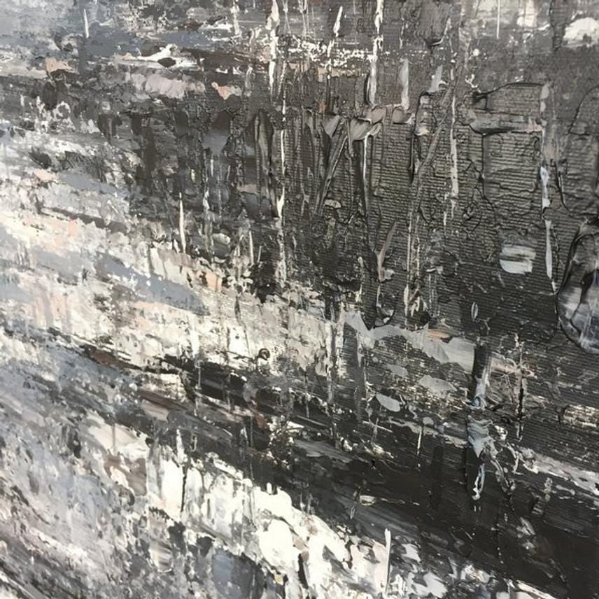 Modern neutral abstract minimalist art FOGGY MORNING