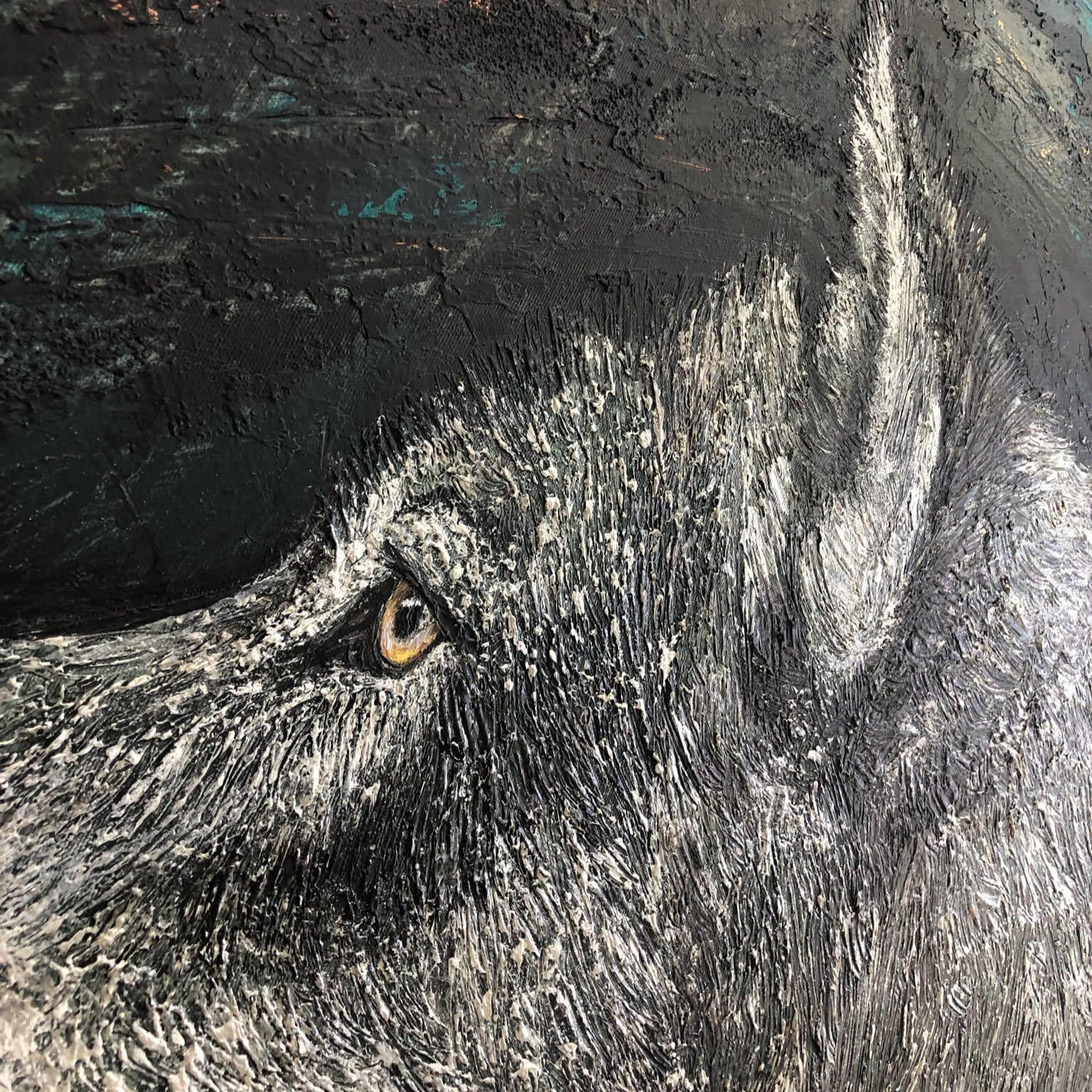 Abstract animal wildlife painting LONE PREDATOR