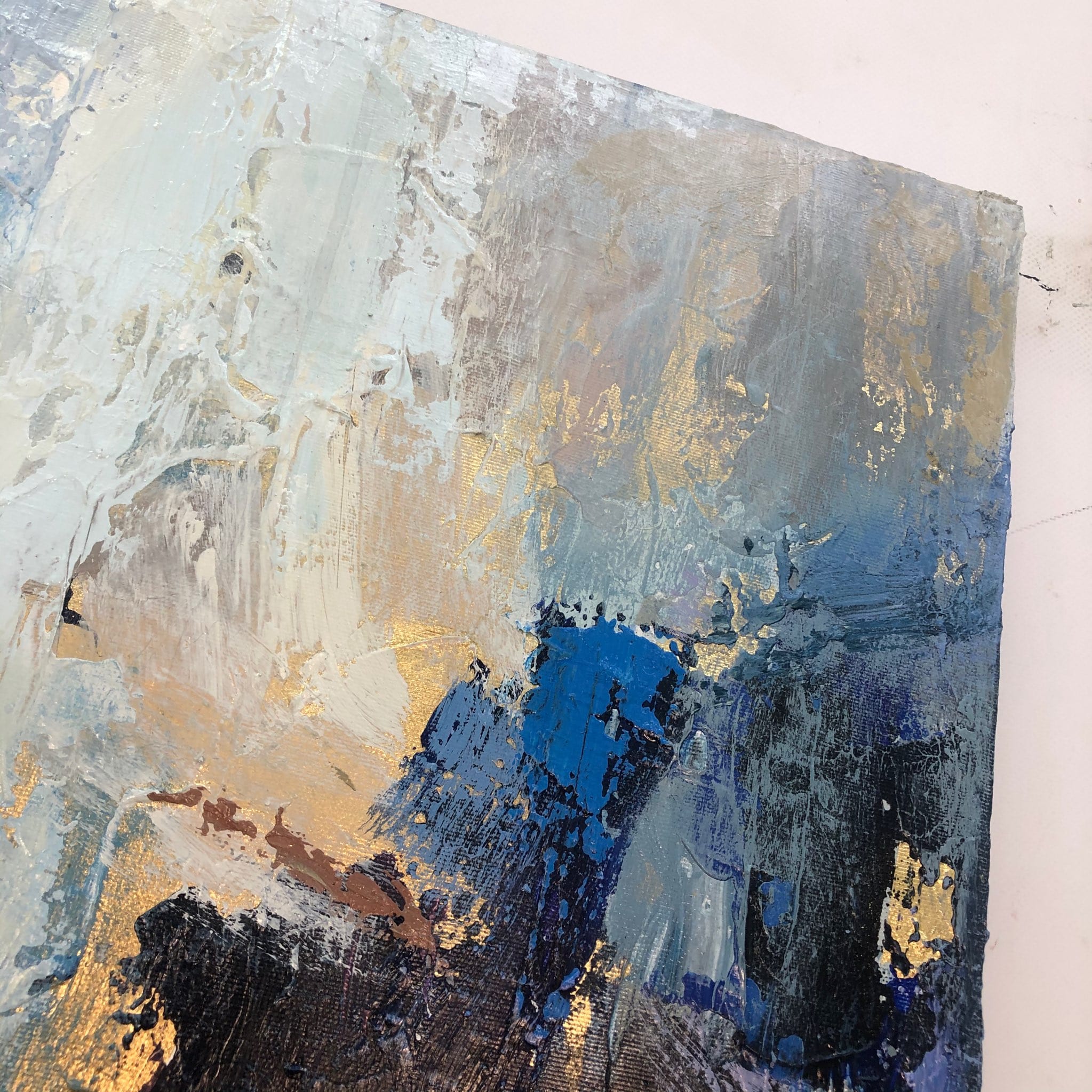 Textured vibrant abstract art REFLECTION IN THE WATER