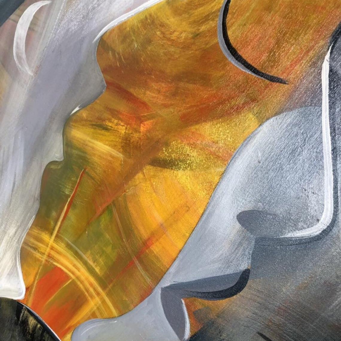 Bright abstract art SUN AND MOON