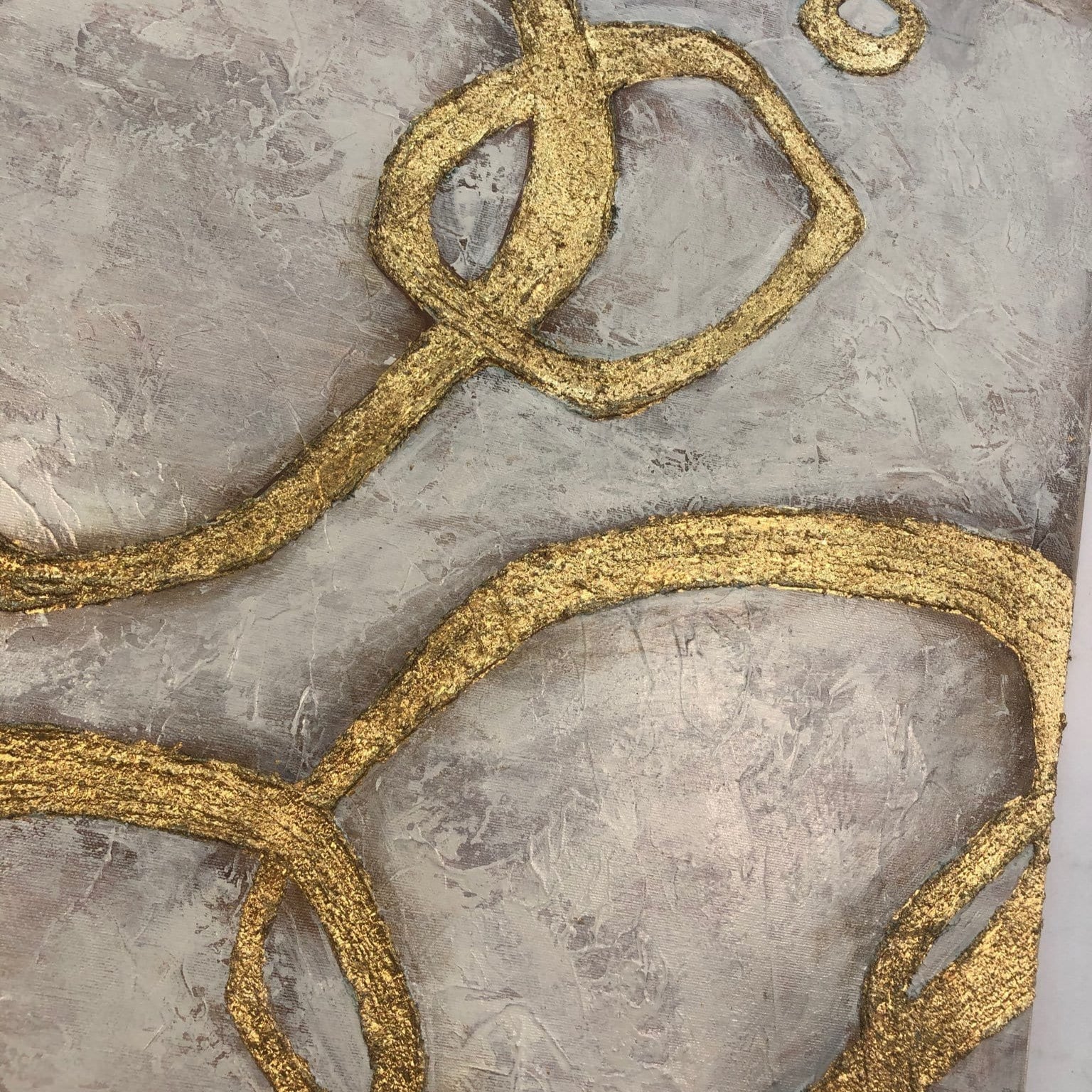 Luxury neutral abstract painting GOLDEN TWIST