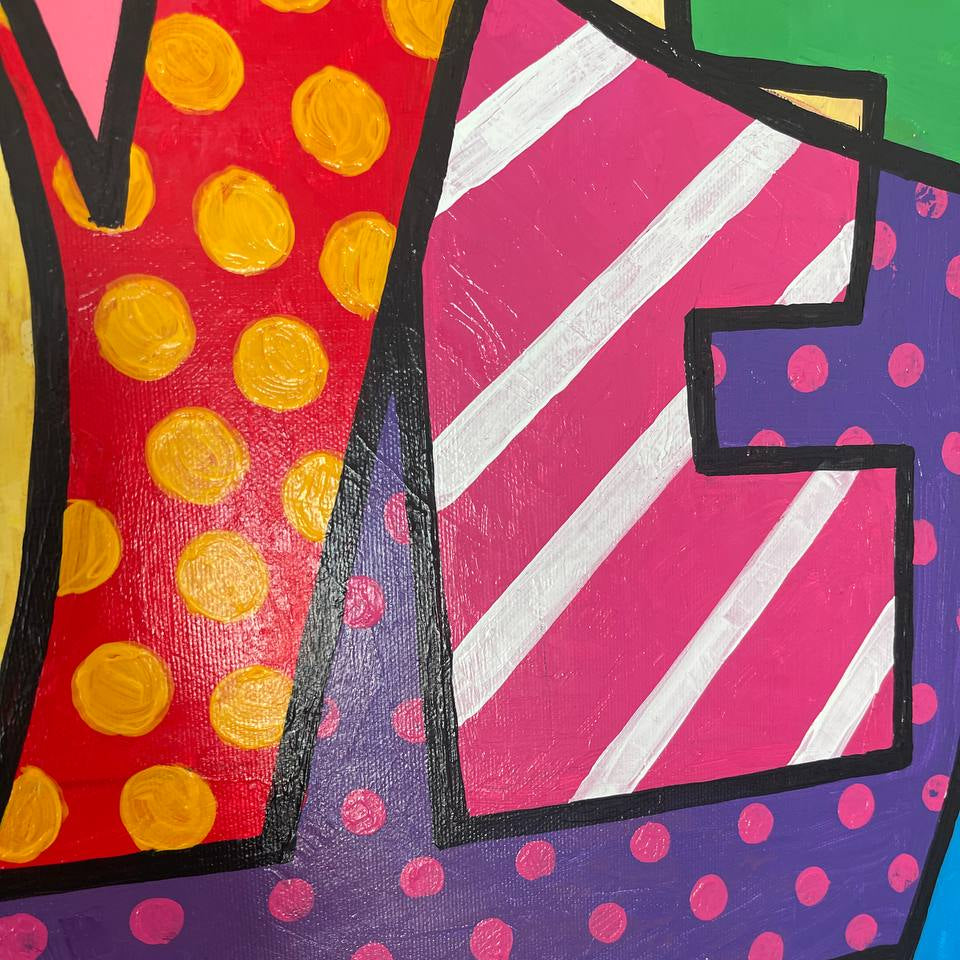 Modern expressive pop art painting BRIGHT LOVE