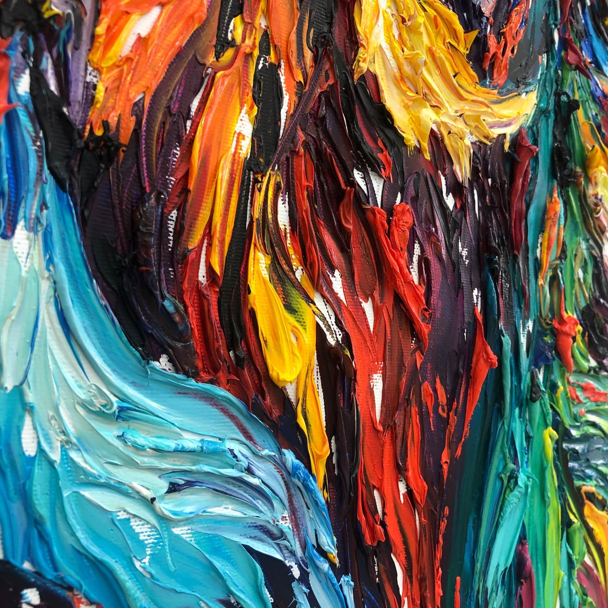 Figurative colorful abstract painting INDIAN WOMAN