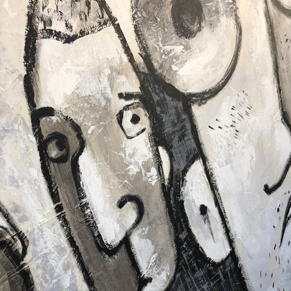 Figurative abstract art CLOSE PEOPLE