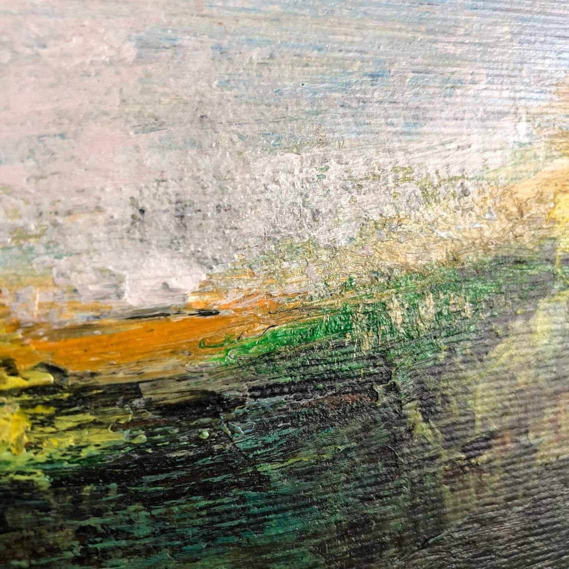 Abstract serene nature painting GREEN LAWN