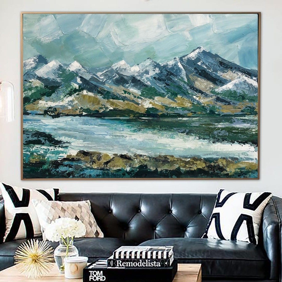 Abstract Mountains Painting Large Painting On Canvas Original Landscap