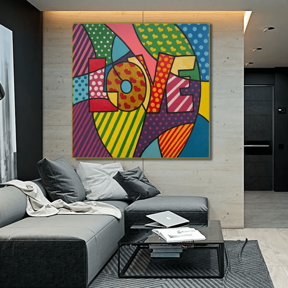 Modern expressive pop art painting BRIGHT LOVE