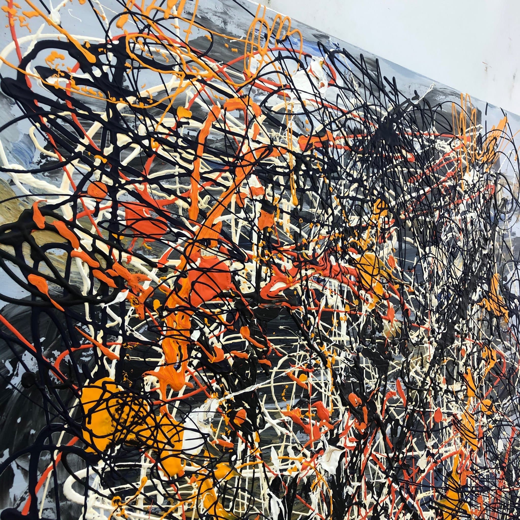 Jackson pollock style painting BLOSSOMING DREAMS