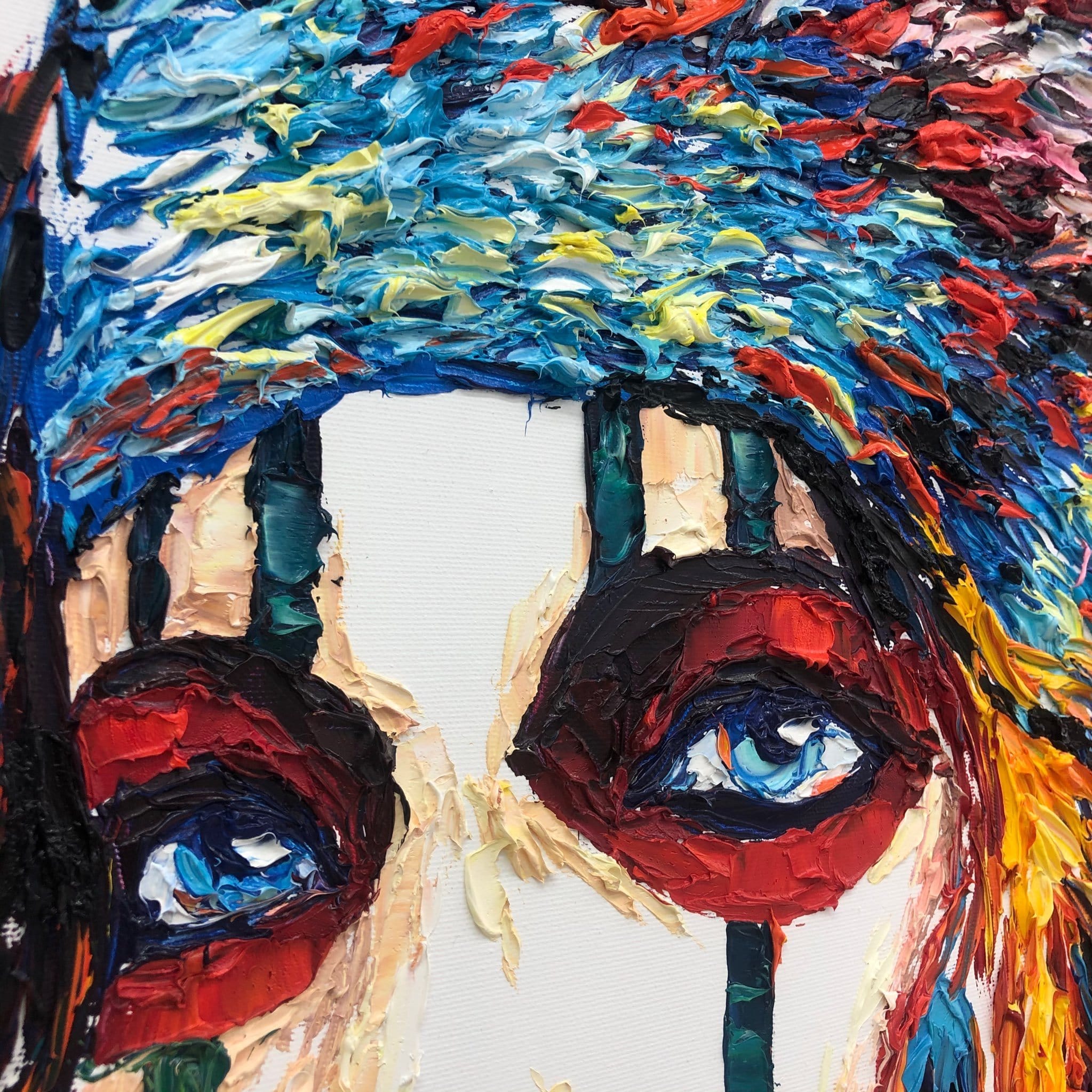 Figurative colorful abstract painting INDIAN WOMAN