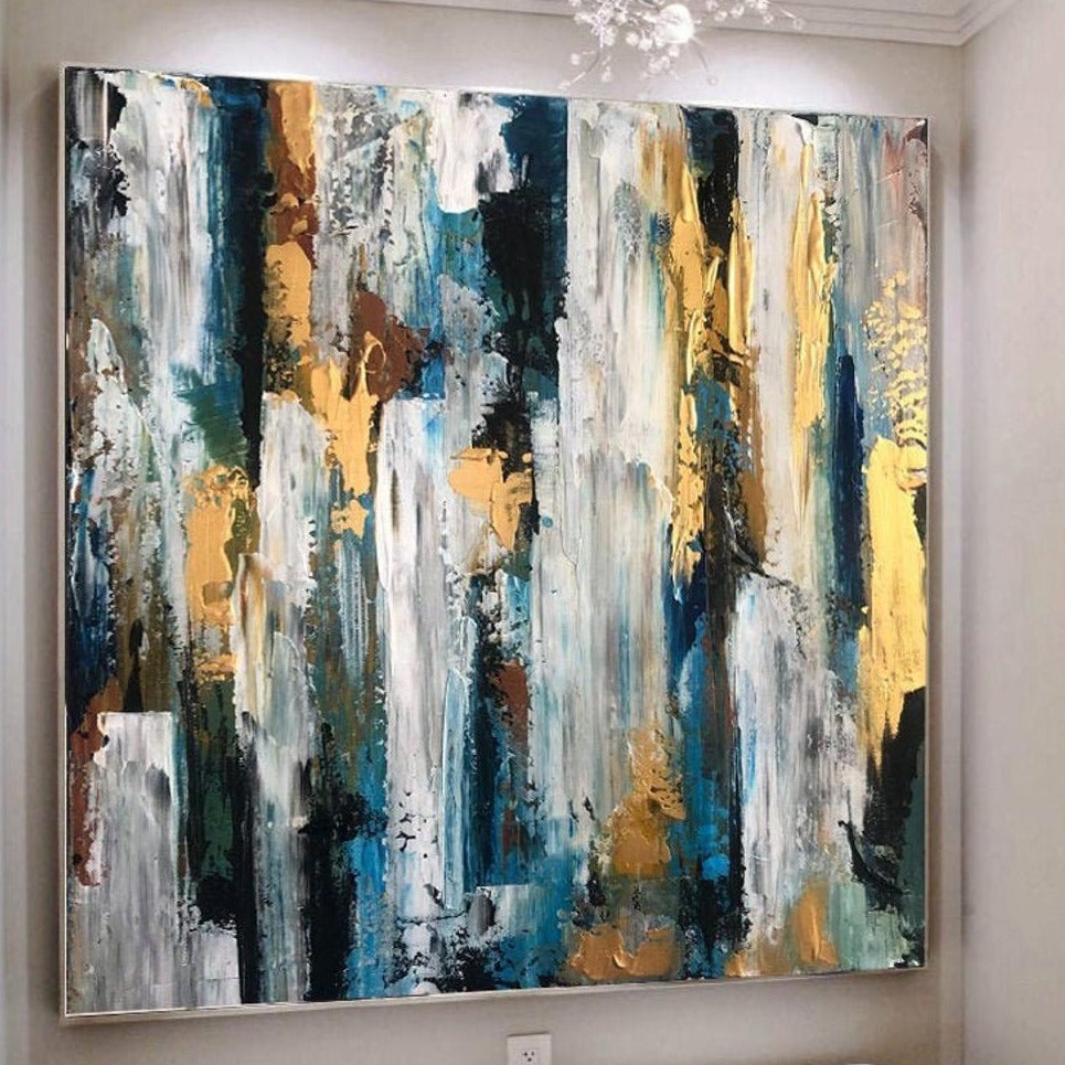 Gold luxury abstract art SPLASH OF PAINTS Unstretched