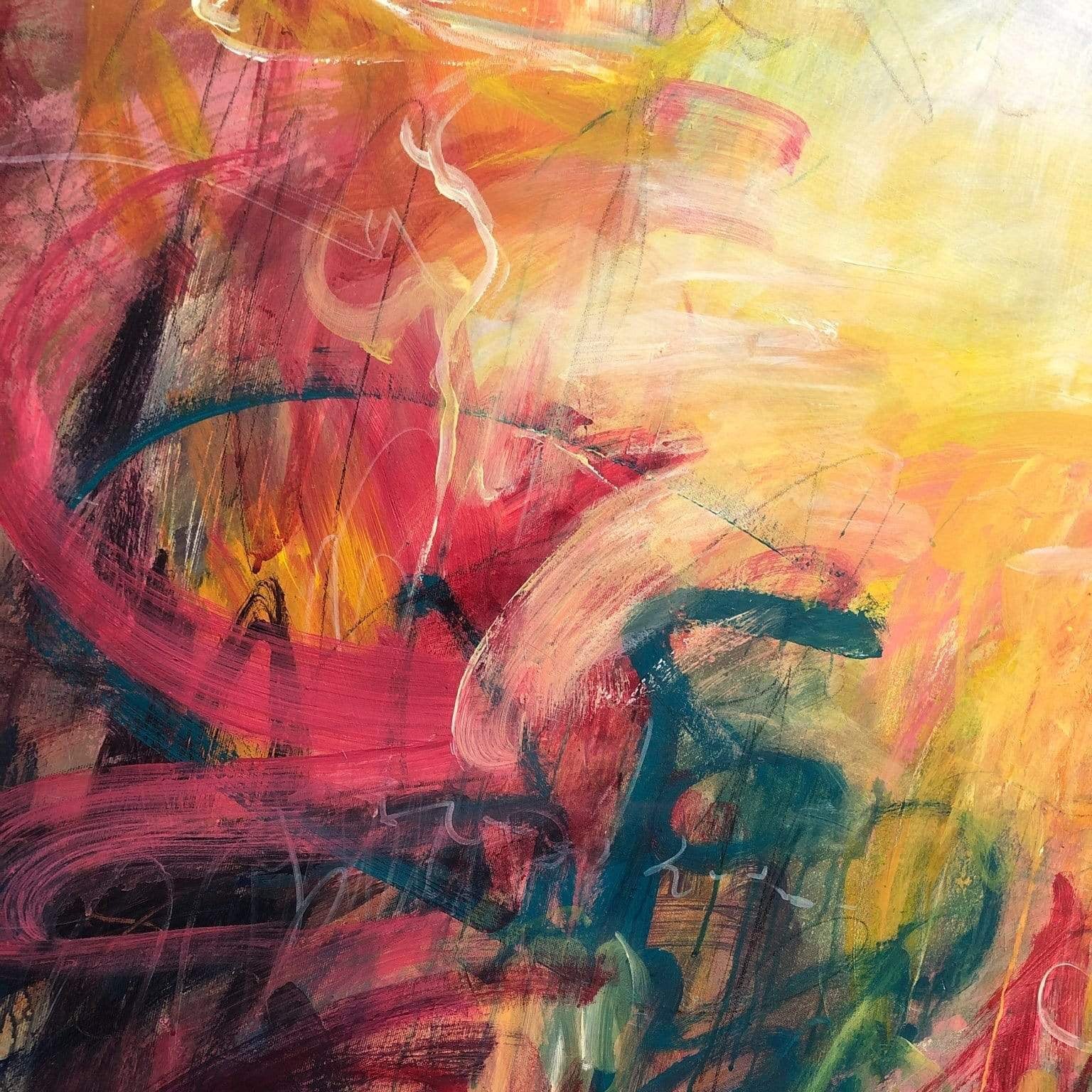 Explosion of colors abstract art STRAWBERRY FIELDS