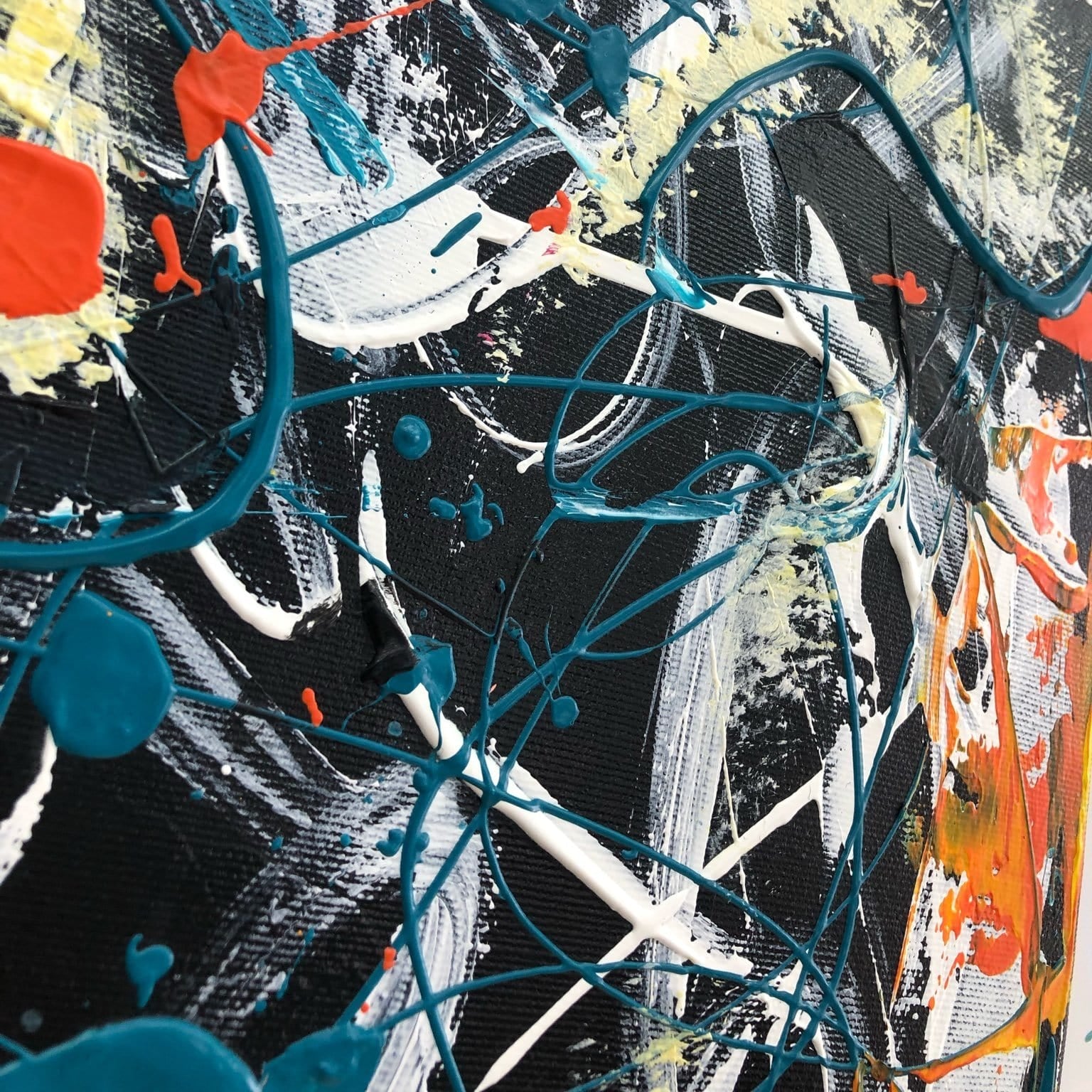 Contemporary chaotic art canvas WIRING WIND