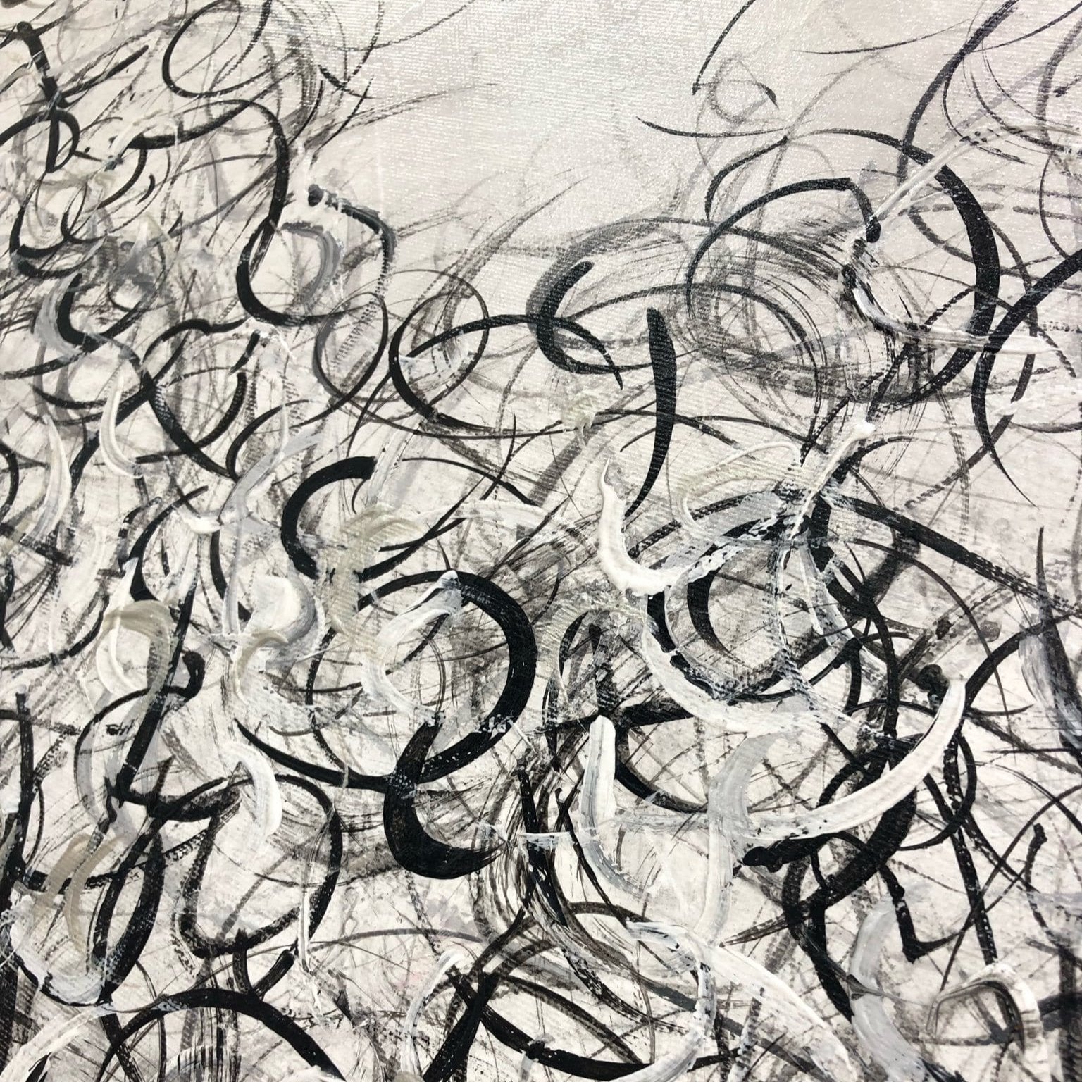 Romantic abstract painting BLACK HEART