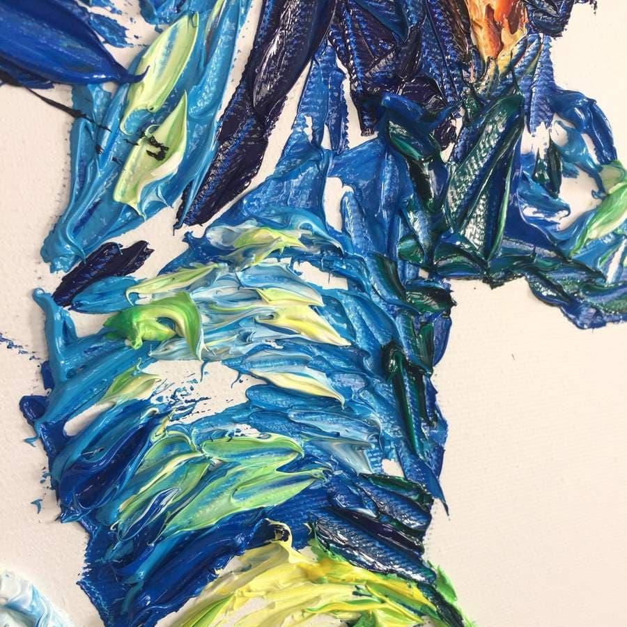 Abstract dynamic art painting ABRUPT DOWNHILL