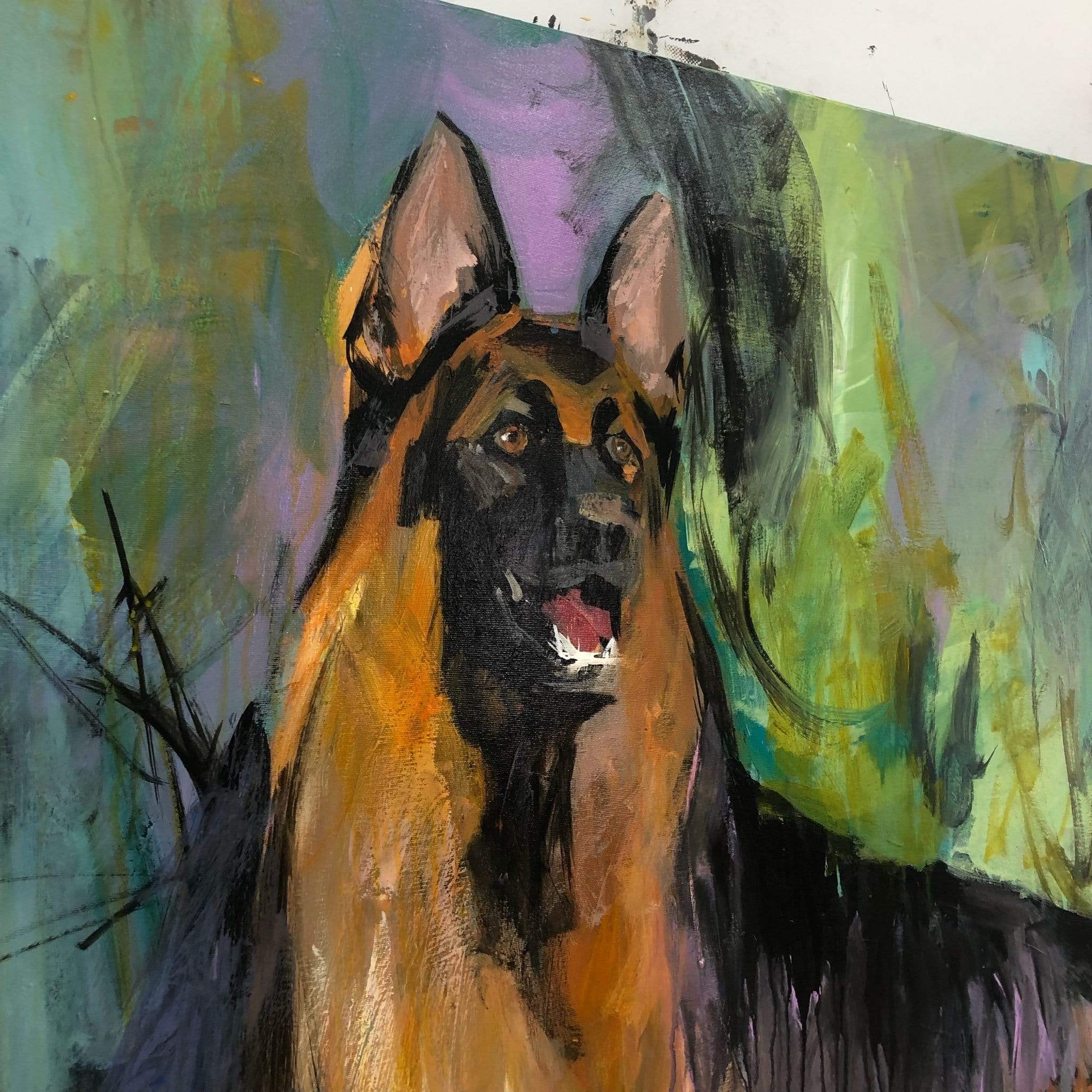 SHEPHERD ON A WALK 50"x50"