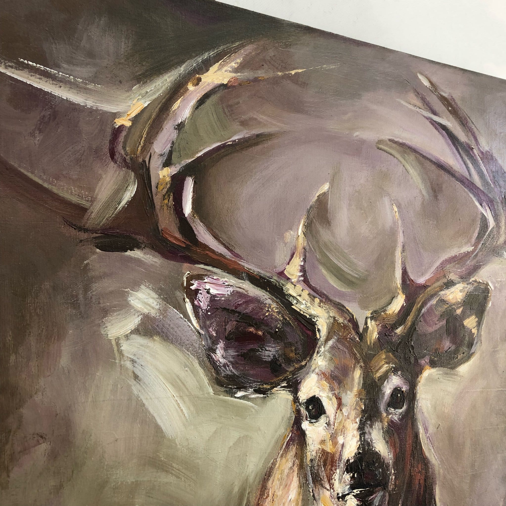 PROUD DEER Acrylic, Oil Painting on Canvas Sold to Carrie on January 2025 in size 40"x40"