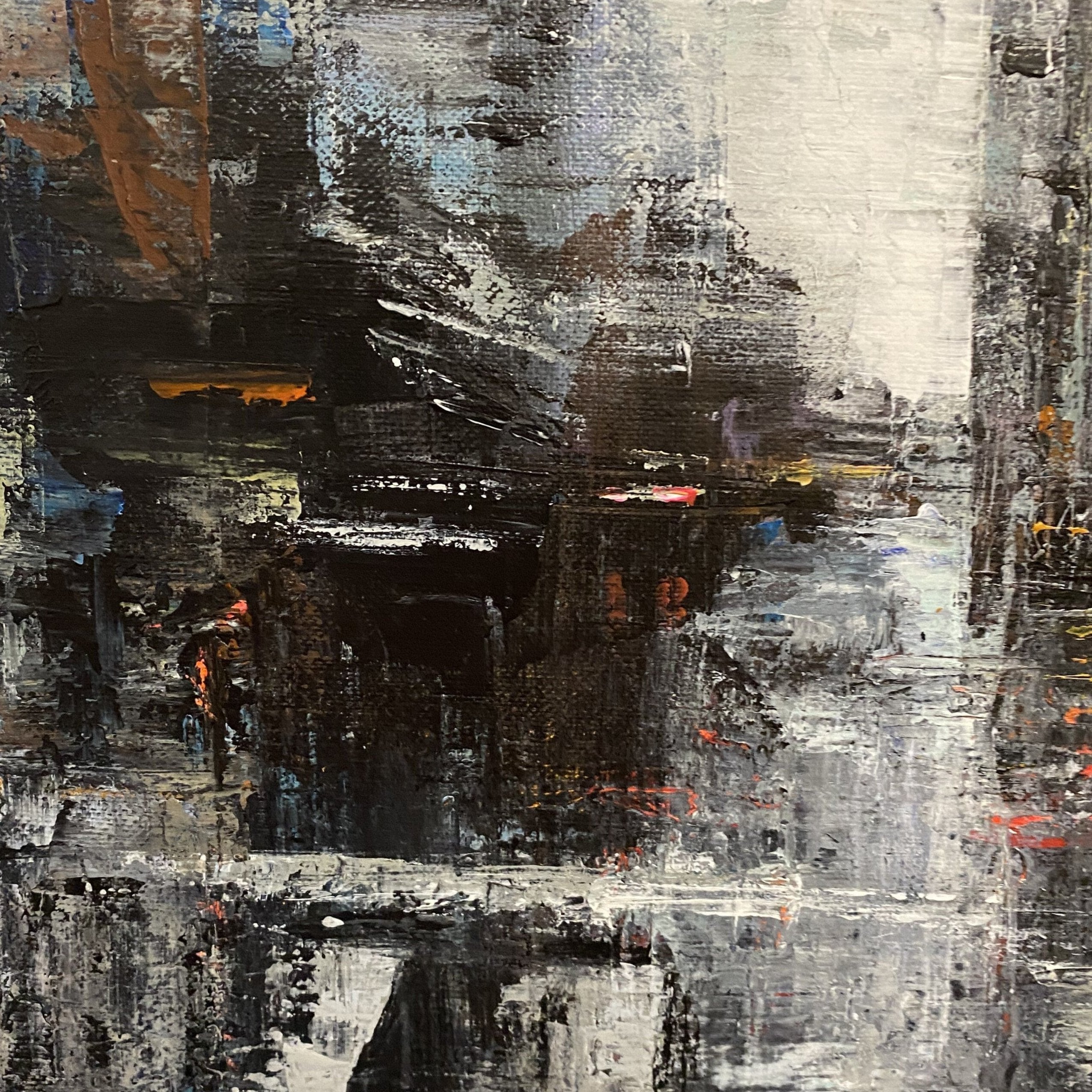 Abstract city vertical painting STREETS OF NEW YORK