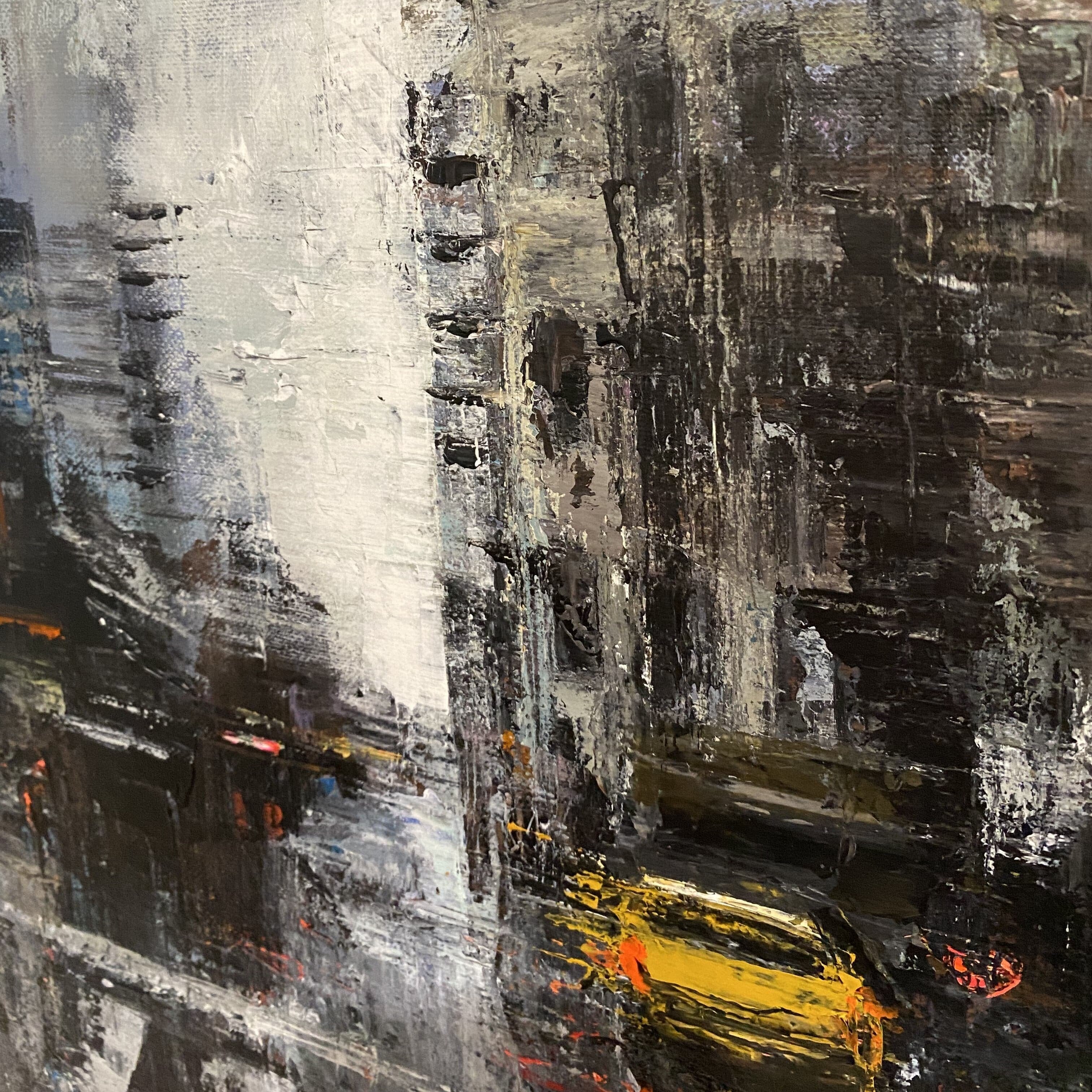 Abstract city vertical painting STREETS OF NEW YORK