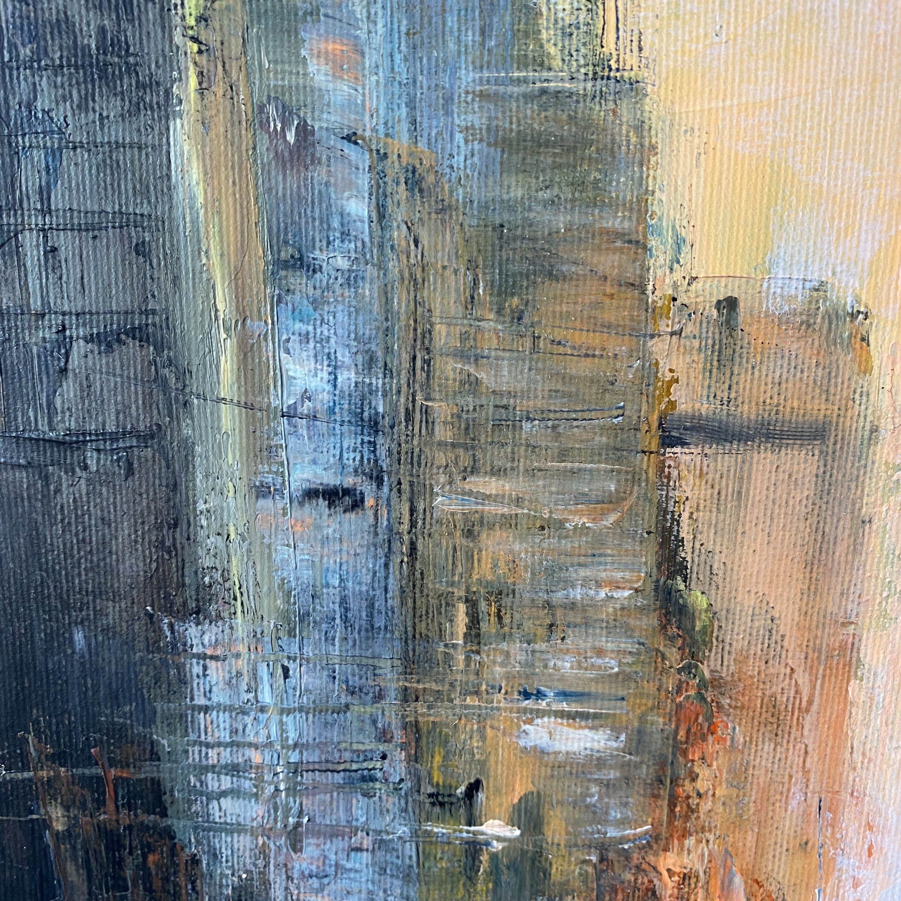 Abstract cityscape modern painting STREETS OF BROOKLYN