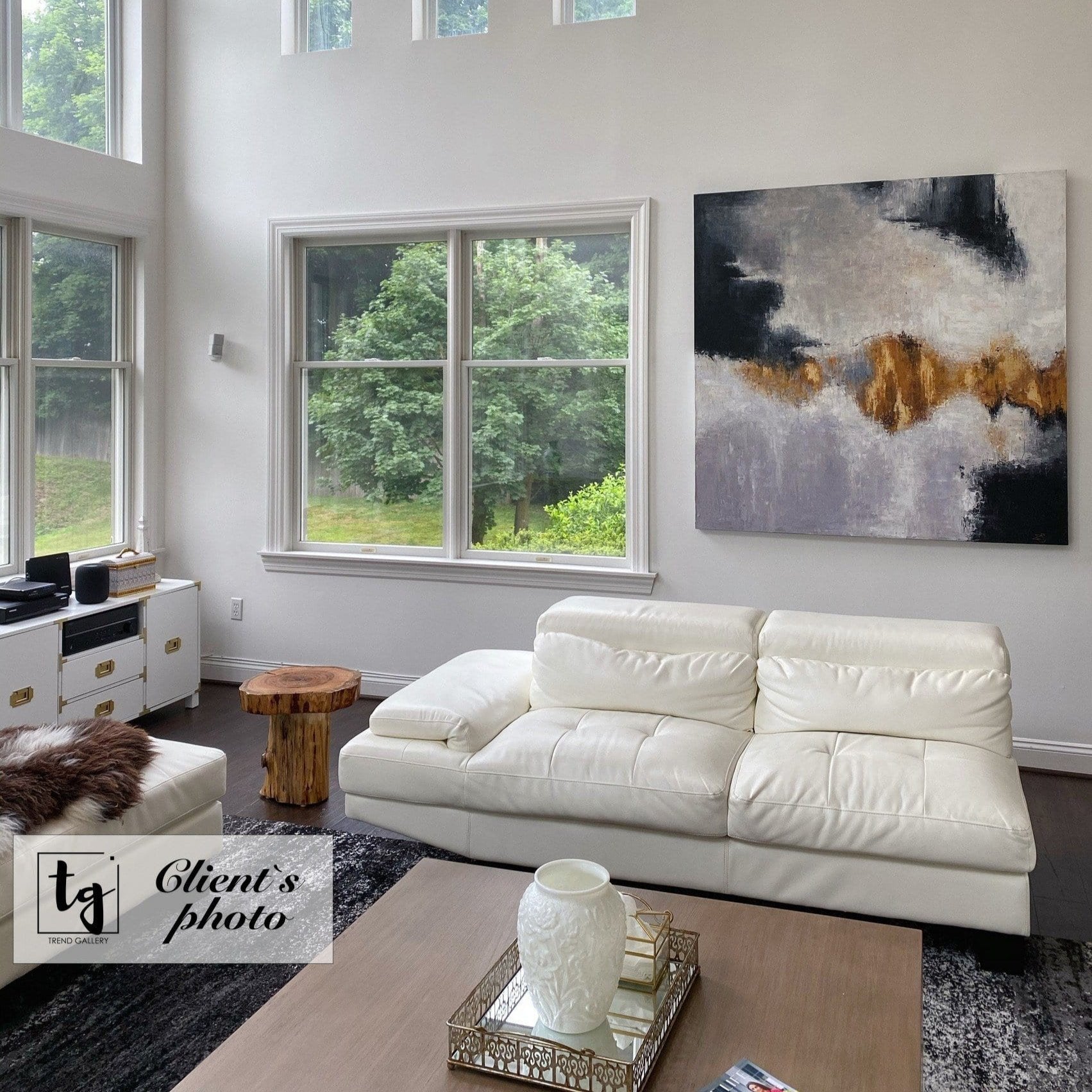 Oversized abstract gold leaf art FETTERS OF THE SOUL