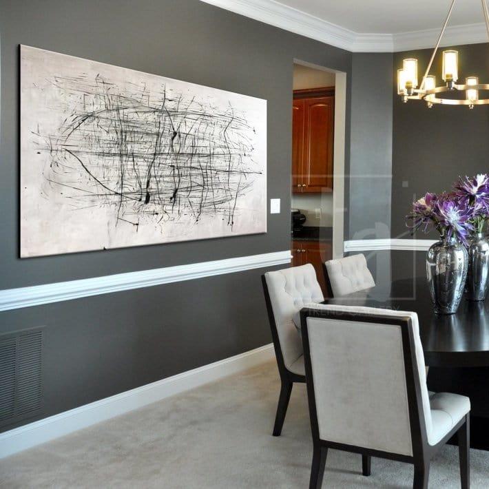 Wide black and white painting ROTATION