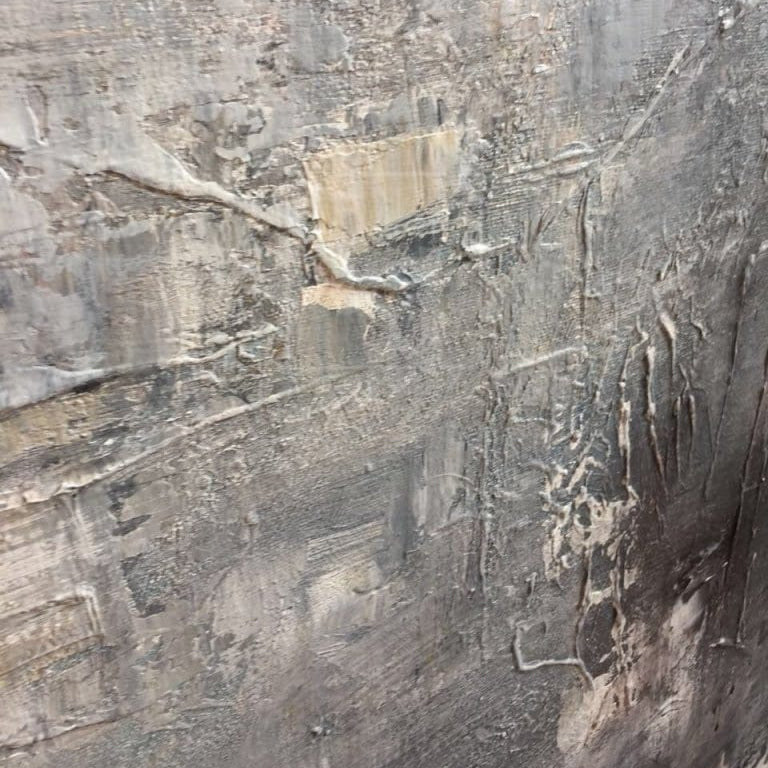 Large original set of 3 silver paintings SILVER REFLECTION